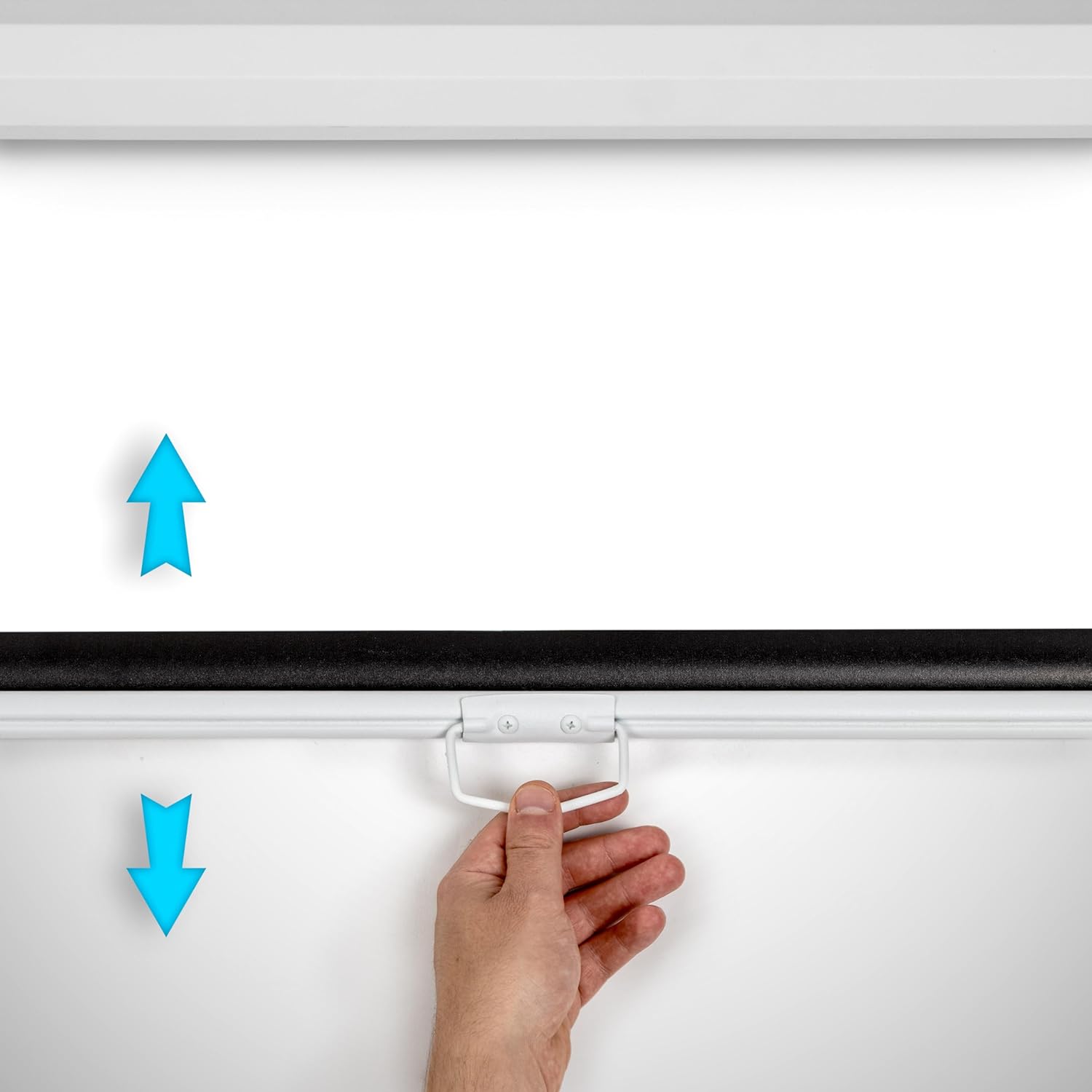 Duronic MPS80 16:9 WE Beamer Leinwand | 80 Zoll Projektor Leinwand | 16:9 Heimkino | Gain +1 Rolloleinwand für Wand- oder Deckenmontage | 4K UHD, 3D, Full HD 1080p | Kompakte Projektionsleinwand Weiß