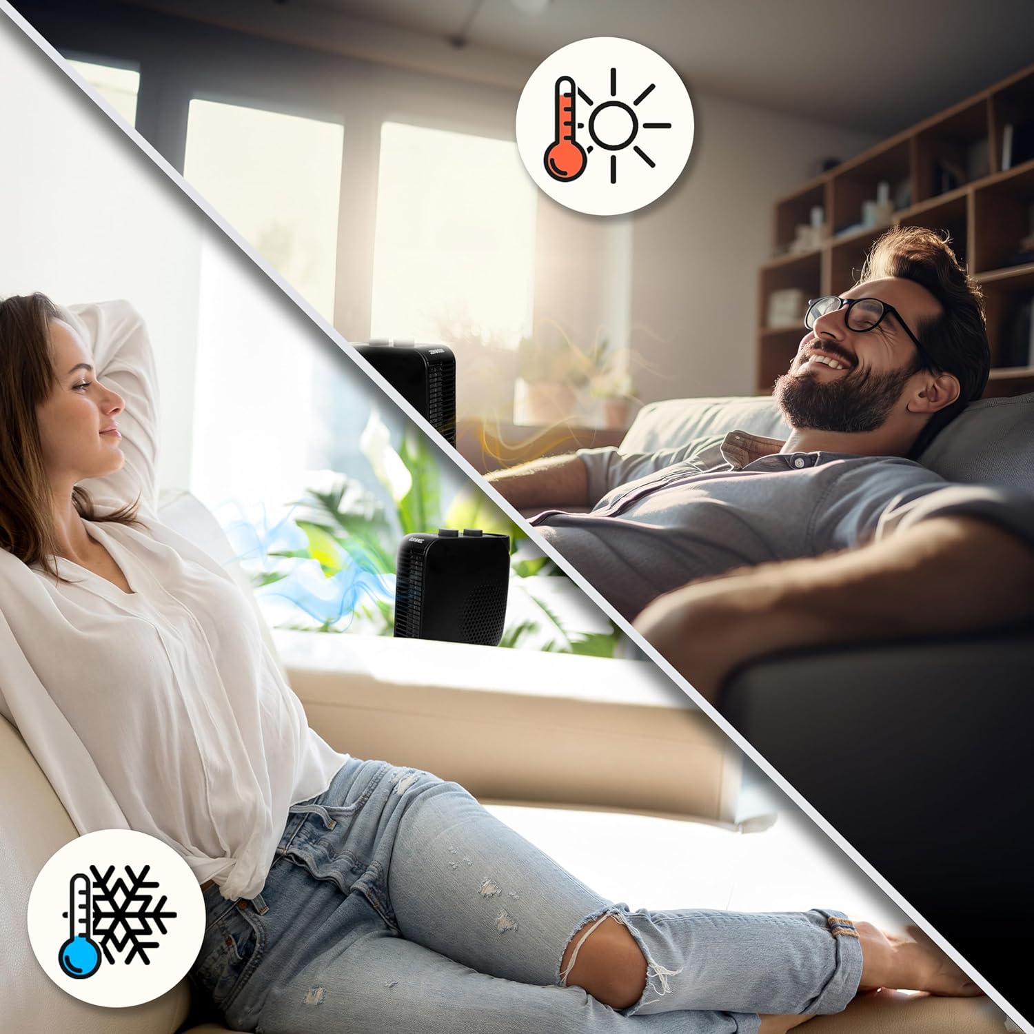 Duronic HV21 Elektroheizkörper 2000W Heizung | Energiesparende Heizung mit Thermostat | Überhitzungsschutz | Ideal für Büro Zuhause Schlafzimmer | Ultra kompakt und portabel | vertikal und horizontal