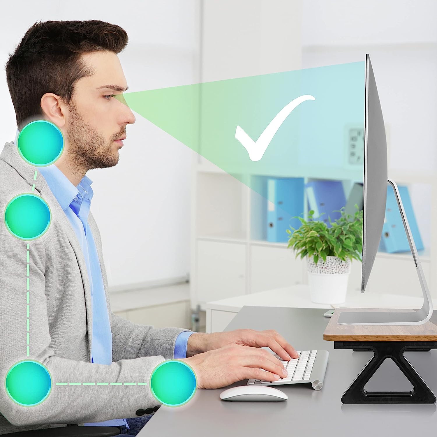 Duronic DM06-2 AW Monitorständer | 82 x 30 cm Fläche | Bis 10kg | 16cm Höhe | Ergonomischer Bildschirmständer Schreibtisch | Schreibtischaufsatz Monitor und Laptop | Bildschirmerhöhung LCD LED OLED TV