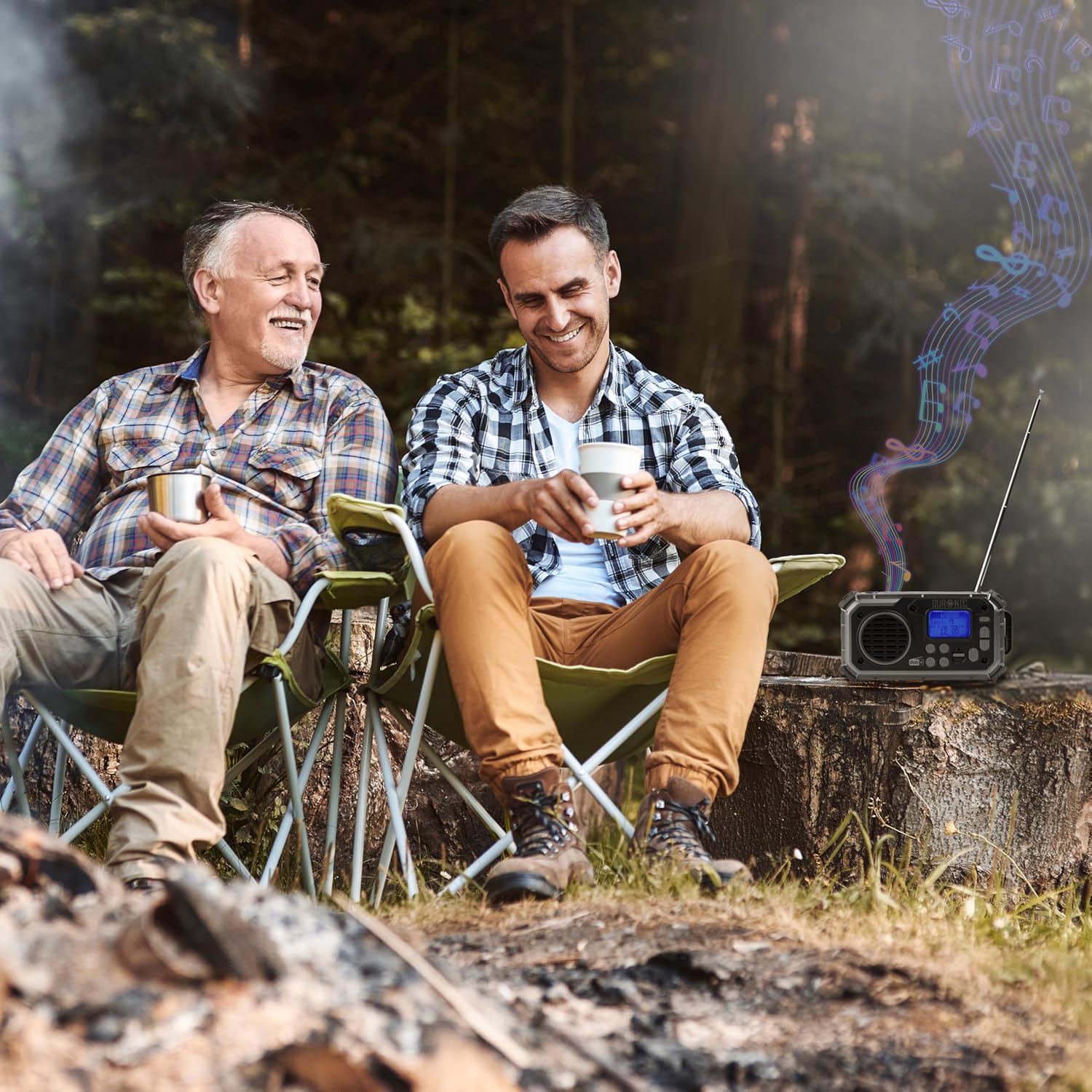 Duronic SDAB1 Kurbelradio, Tragbares Solar Notfall DAB FM Radio mit LED Licht und Kurbel, Batteriebetrieb und 2000mAh Powerbank, Bluetooth Speaker