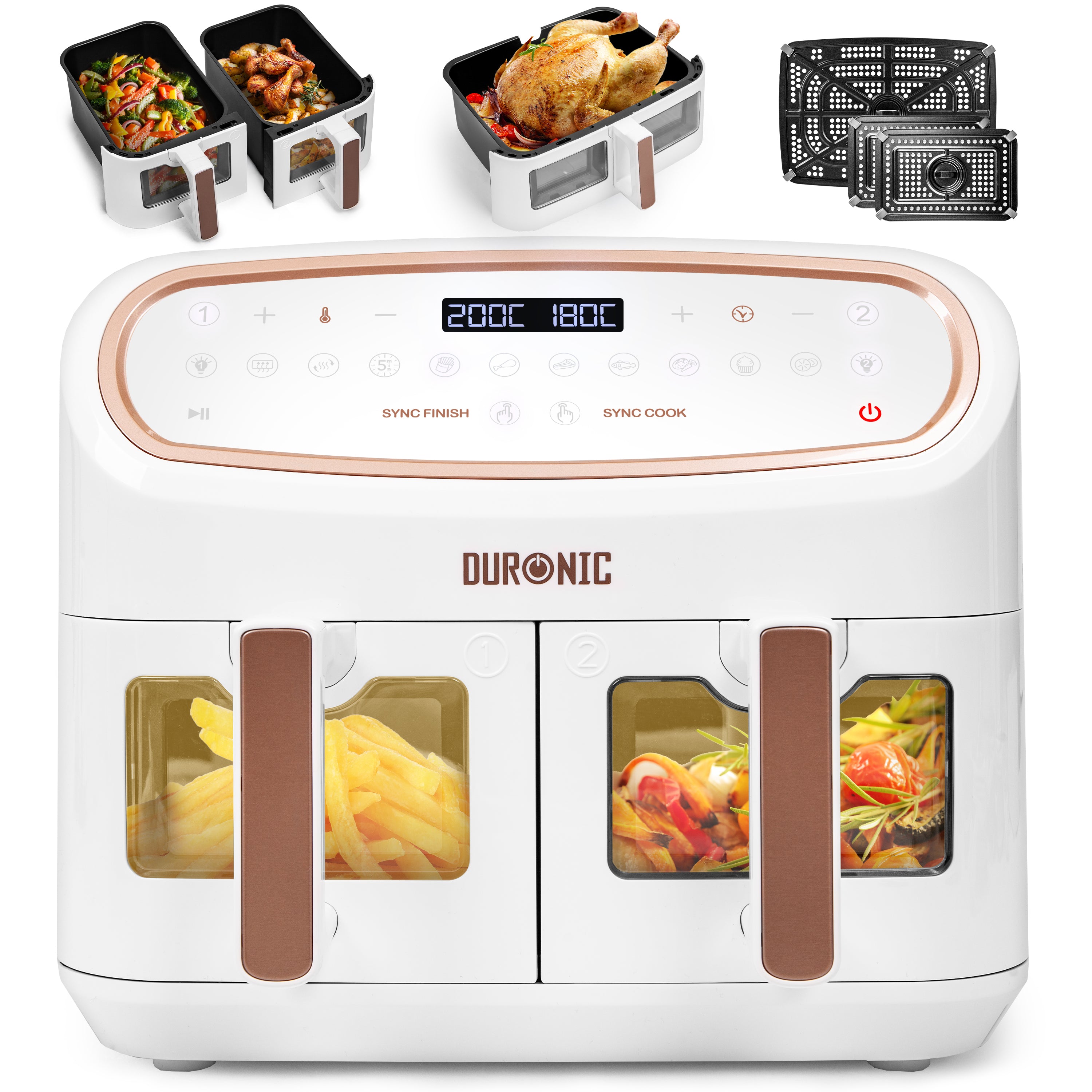 Duronic AF34 WE Heißluftfritteuse Frontansicht