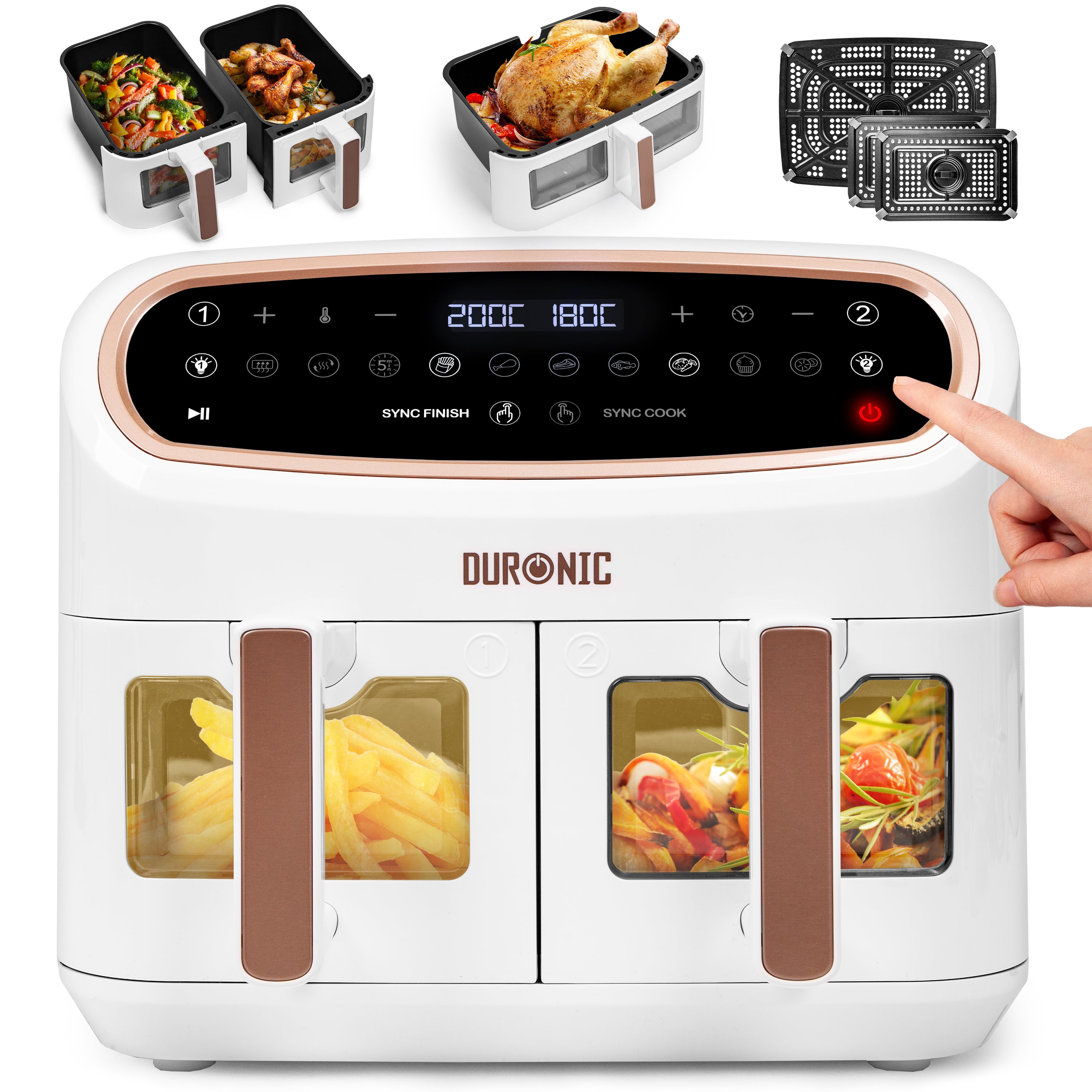 Duronic AF34 WG Heißluftfritteuse Frontansicht