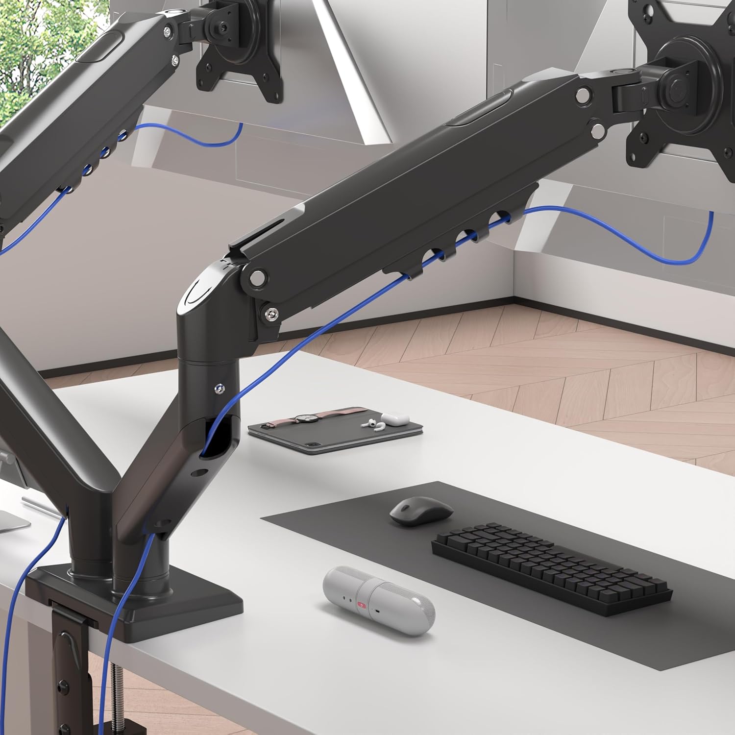 Duronic DM6A2 Monitorarm Monitorhalterung Kabelkanal Kabelmanagement