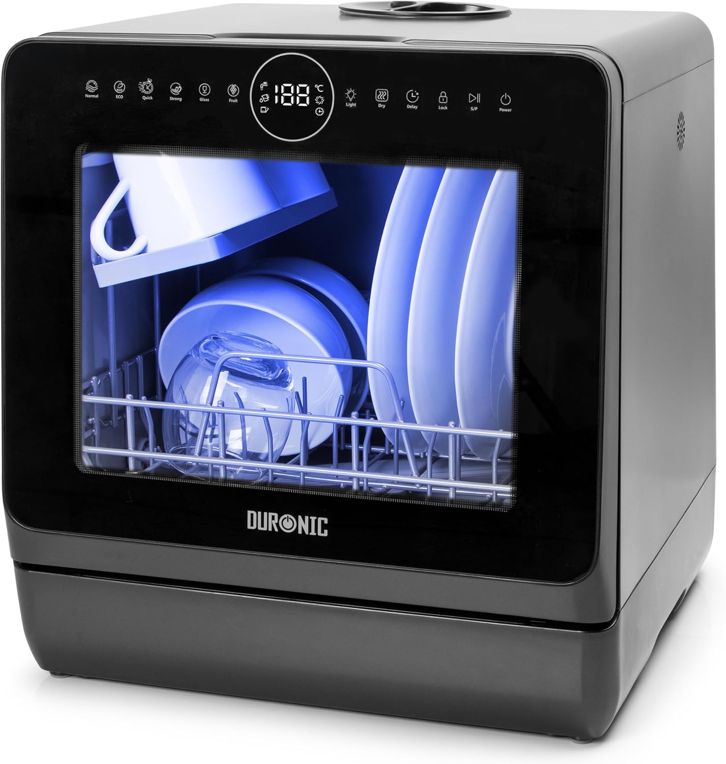 Duronic DW5 BK Tischgeschirrspüler Frontansicht
