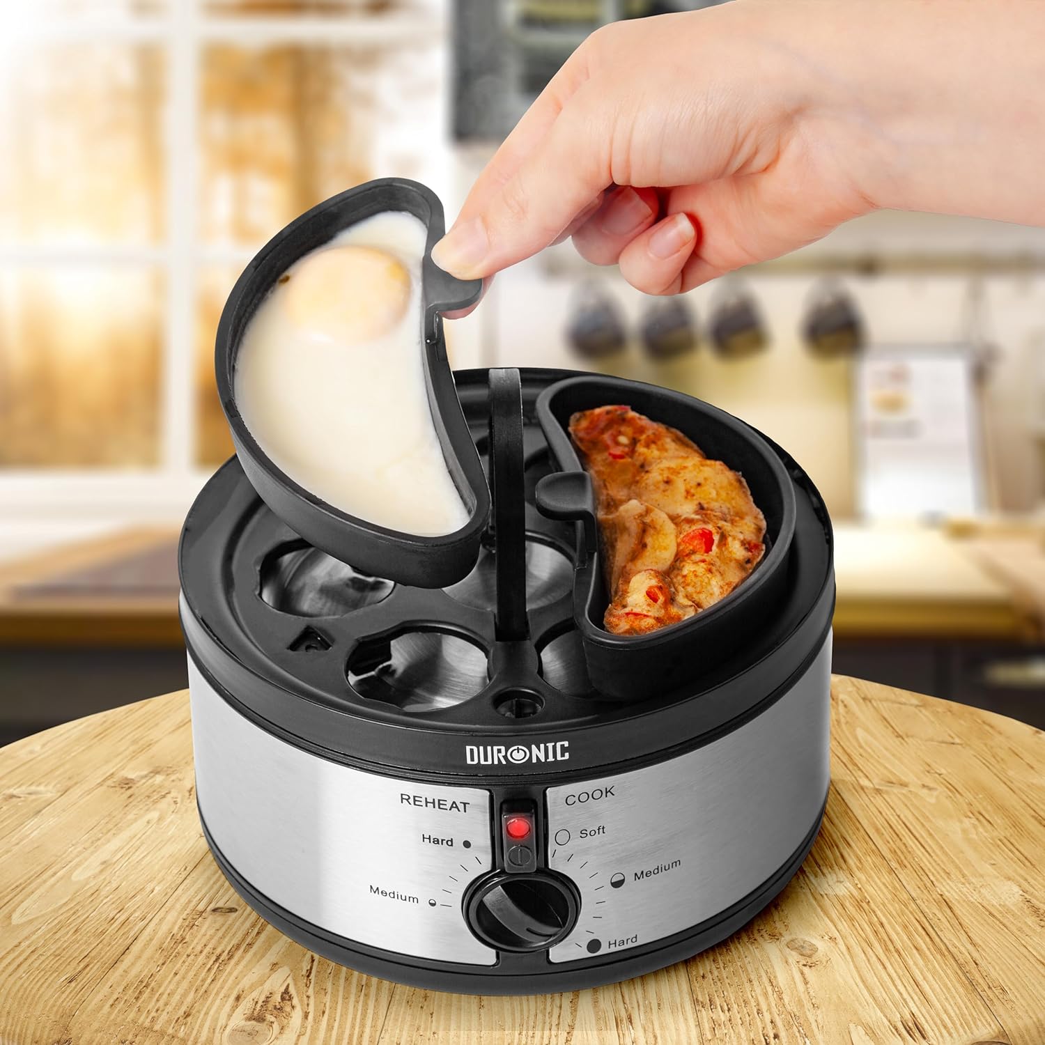 Duronic EB35 BK Eierkocher Serviervorschlag Omelette Maker