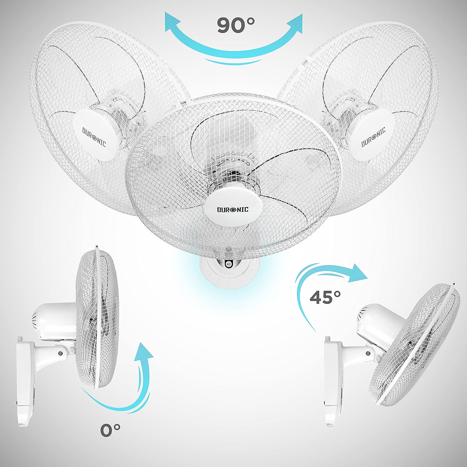 Duronic FN55 WE Wandventilator Oszillation Neigung
