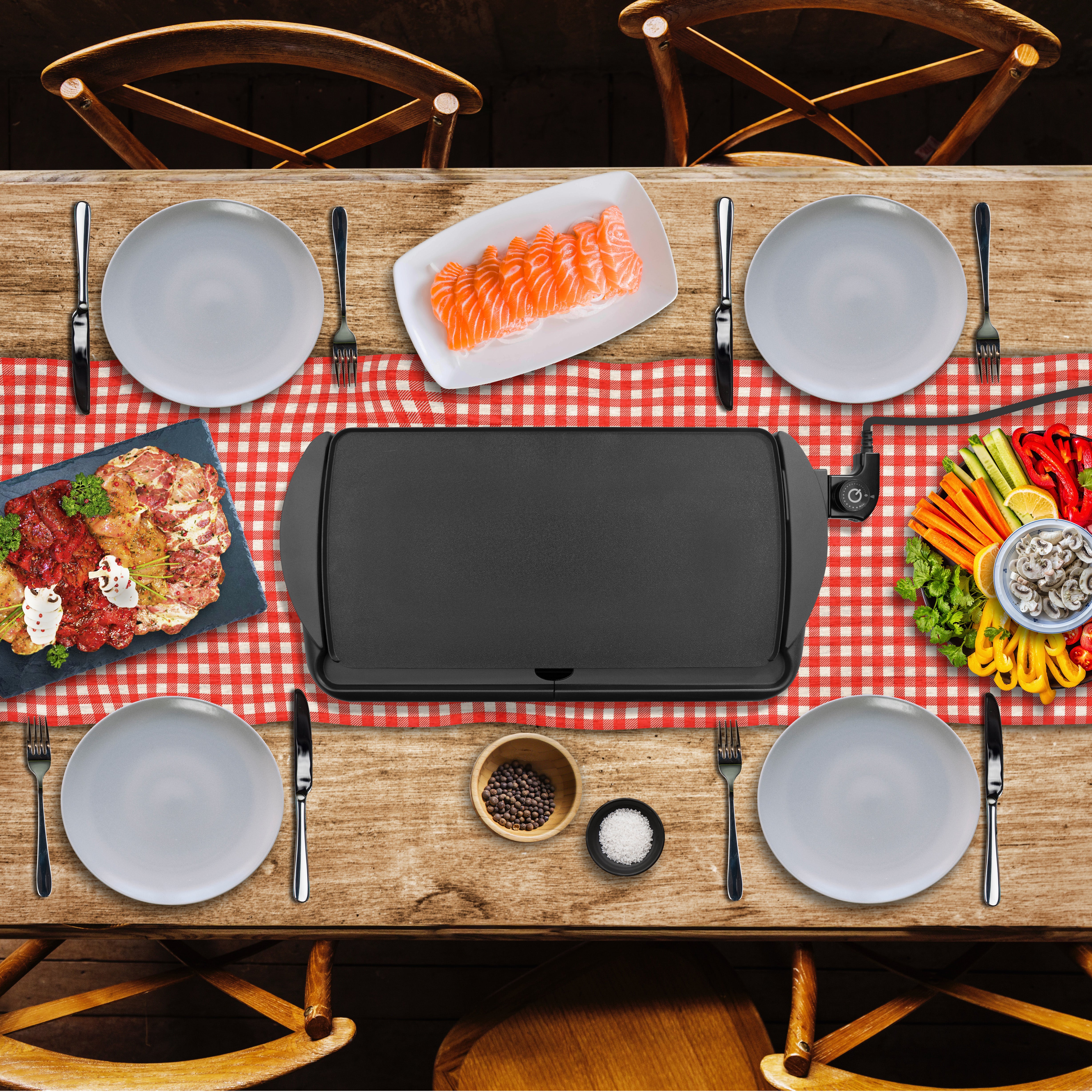 Duronic GP20 Teppanyaki Tischgrill gemeinsames Kochen Erlebnis