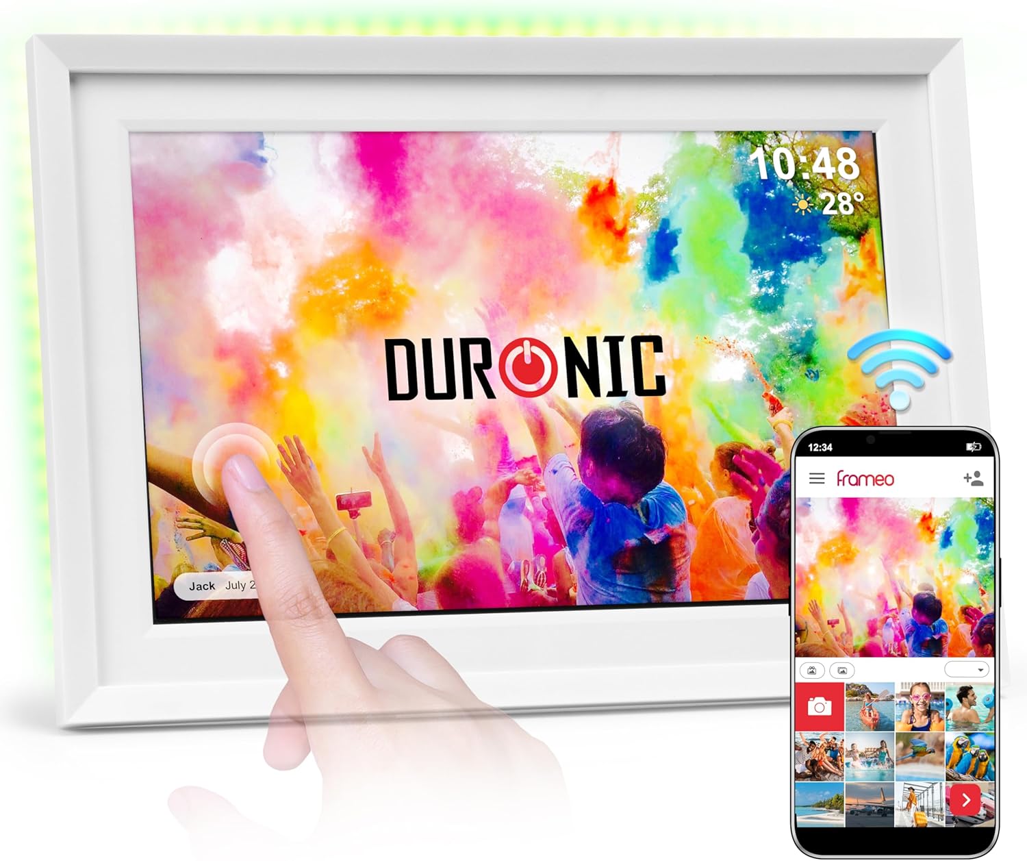 Duronic PF2A WE digitaler Bilderrahmen Frontansicht Frameo App