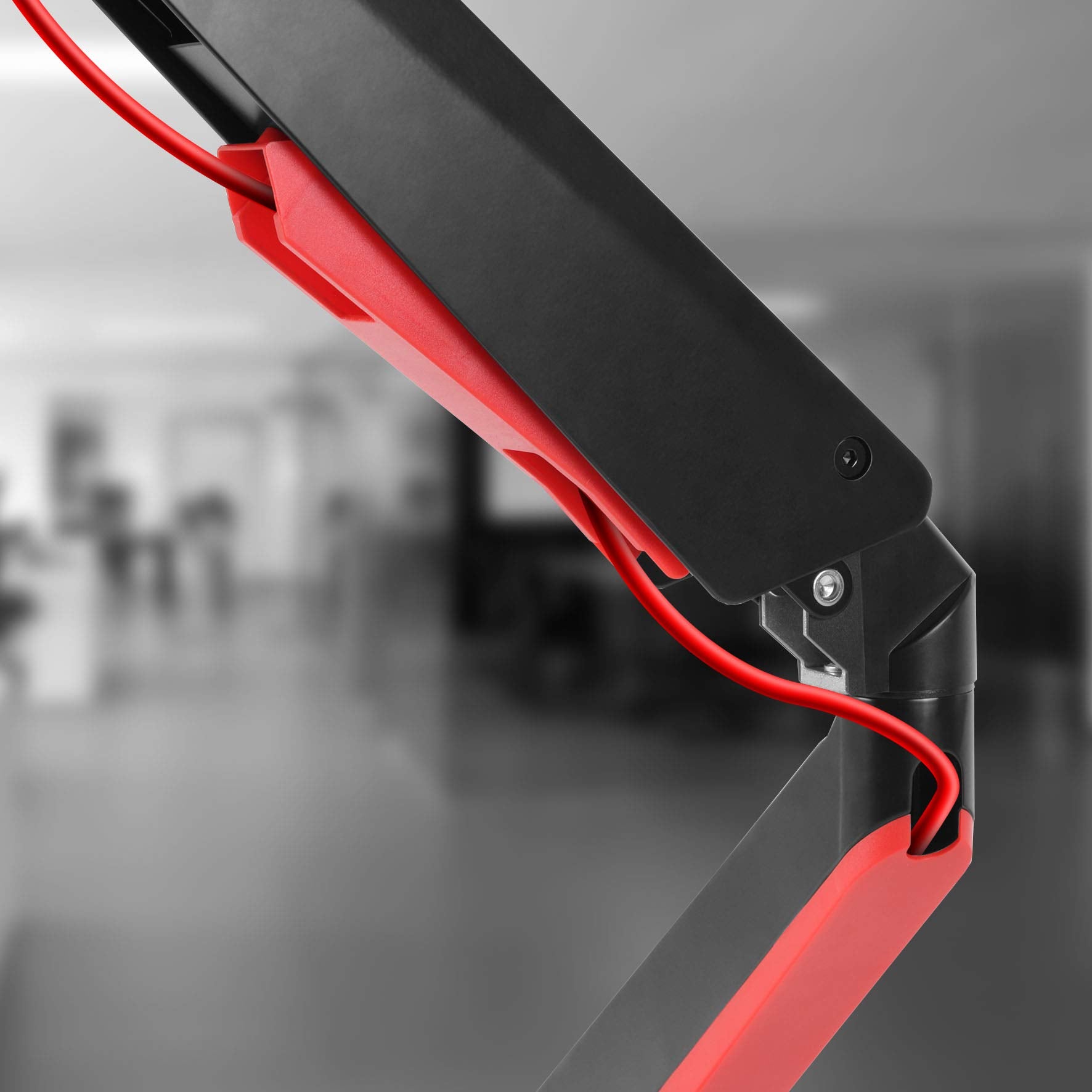 Duronic DMGM5X1 Monitorarm | Monitorhalterung für WQHD Curved Gaming Monitor bis 32 Zoll | Rotes LED Ambient Light | Gasgefedert VESA Halterung | Dreh-, neig, schwenk-, und höhenverstellbar | Bis 8kg