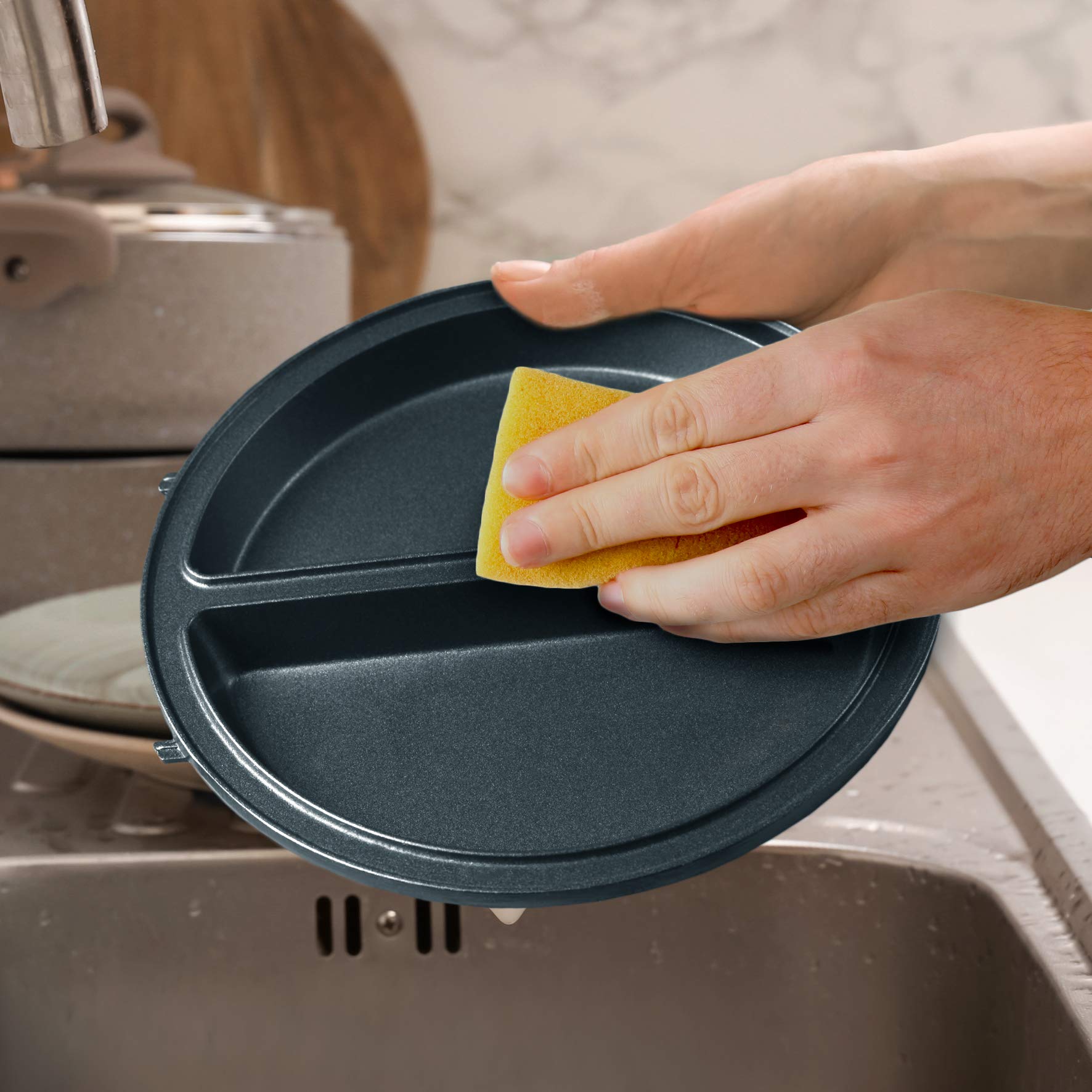 Duronic OM60 Omelette maker | Omlette Grill 600W | Antihaft-Kochplatte | Automatische Temperaturregelung | Für Omlettes, Calzone, Tortilla, Apfel- oder Maultaschen oder kleine Kuchen