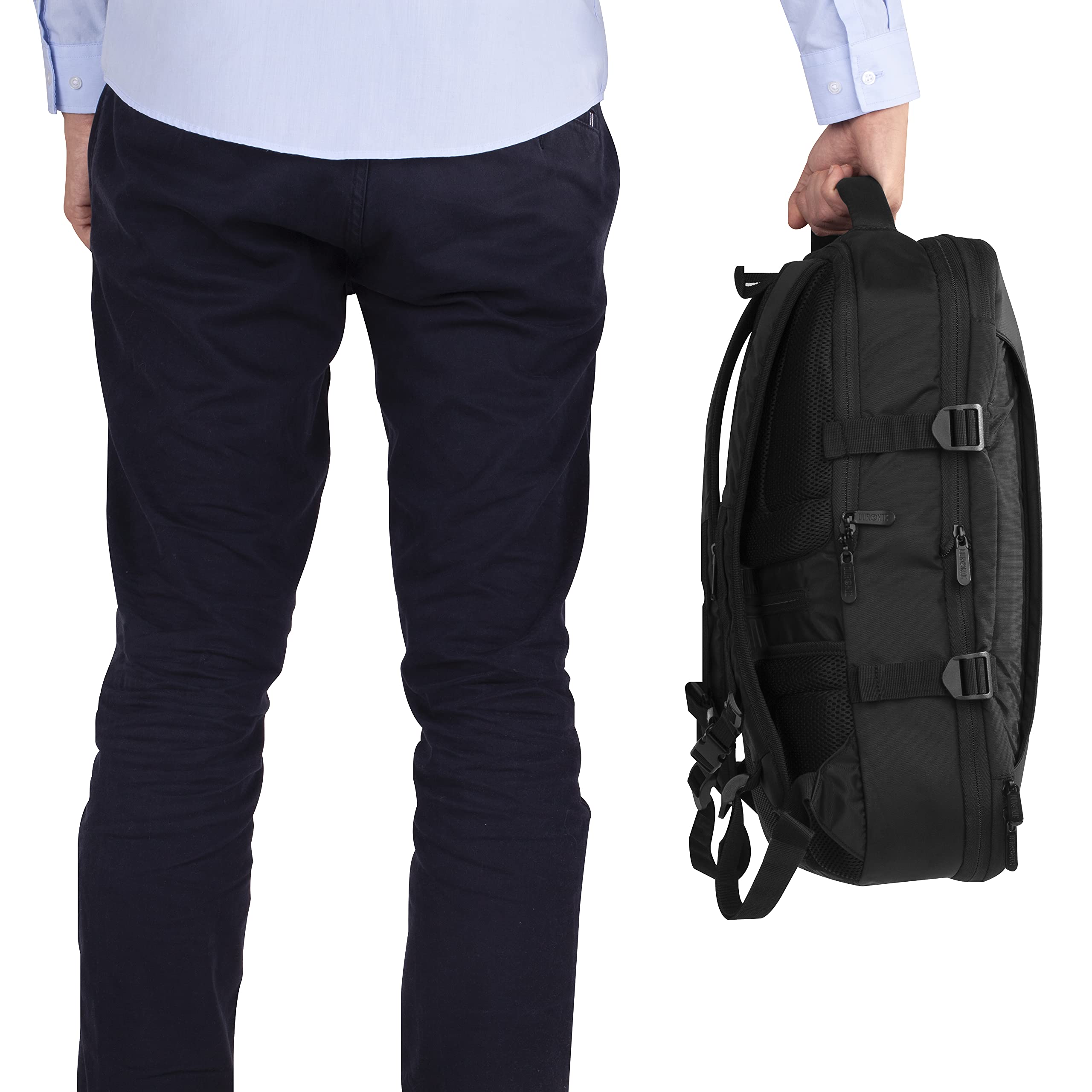 Duronic LB24 Rucksack Laptoptasche für Notebooks bis 15 Zoll | Wasserabweisender Schulrucksack mit Zubehörfach | Schutzhülle für Laptop Netbook Akten | Universal Notebooktasche | Business Reisen