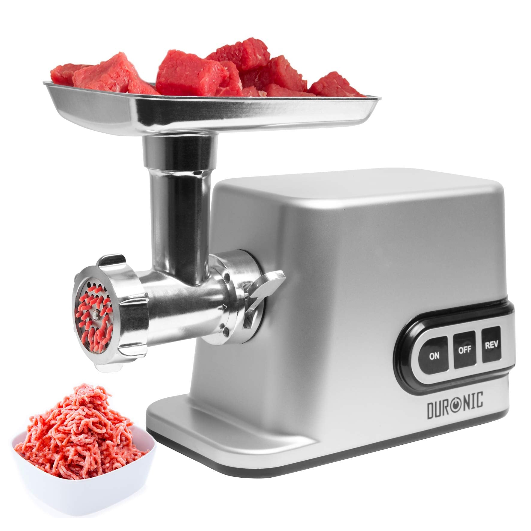 Duronic MG301 Fleischwolf 1200W Edelstahl Fleischwolf, Zubehör für Hackfleisch, Wurst, Kibbe, Ideal zum Herstellen von Fleisch- oder Gemüsegerichten (vegane Burger)