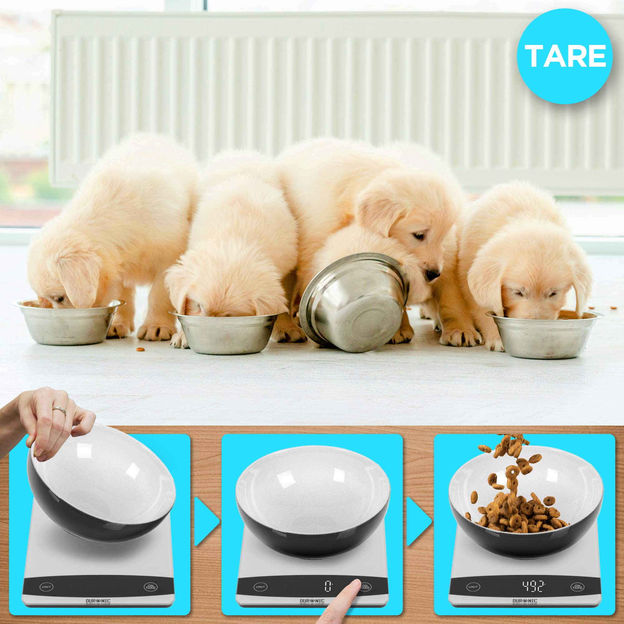 Duronic KS1009 Küchenwaage | 10 kg Digitalwaage | 1 g grammgenau Präzision-Feinwaage | Haushaltswaage mit Tara-Funktion | Digitale Waage mit Hold-Funktion | Lebensmittelwaage zum Backen und Kochen