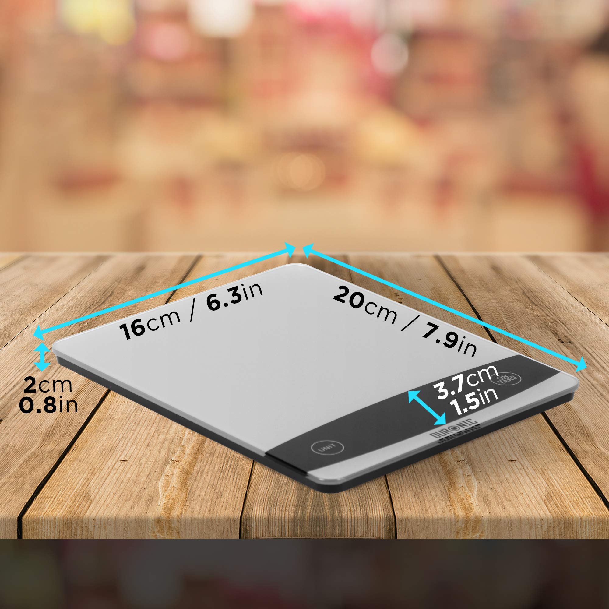 Duronic KS1009 Küchenwaage | 10 kg Digitalwaage | 1 g grammgenau Präzision-Feinwaage | Haushaltswaage mit Tara-Funktion | Digitale Waage mit Hold-Funktion | Lebensmittelwaage zum Backen und Kochen