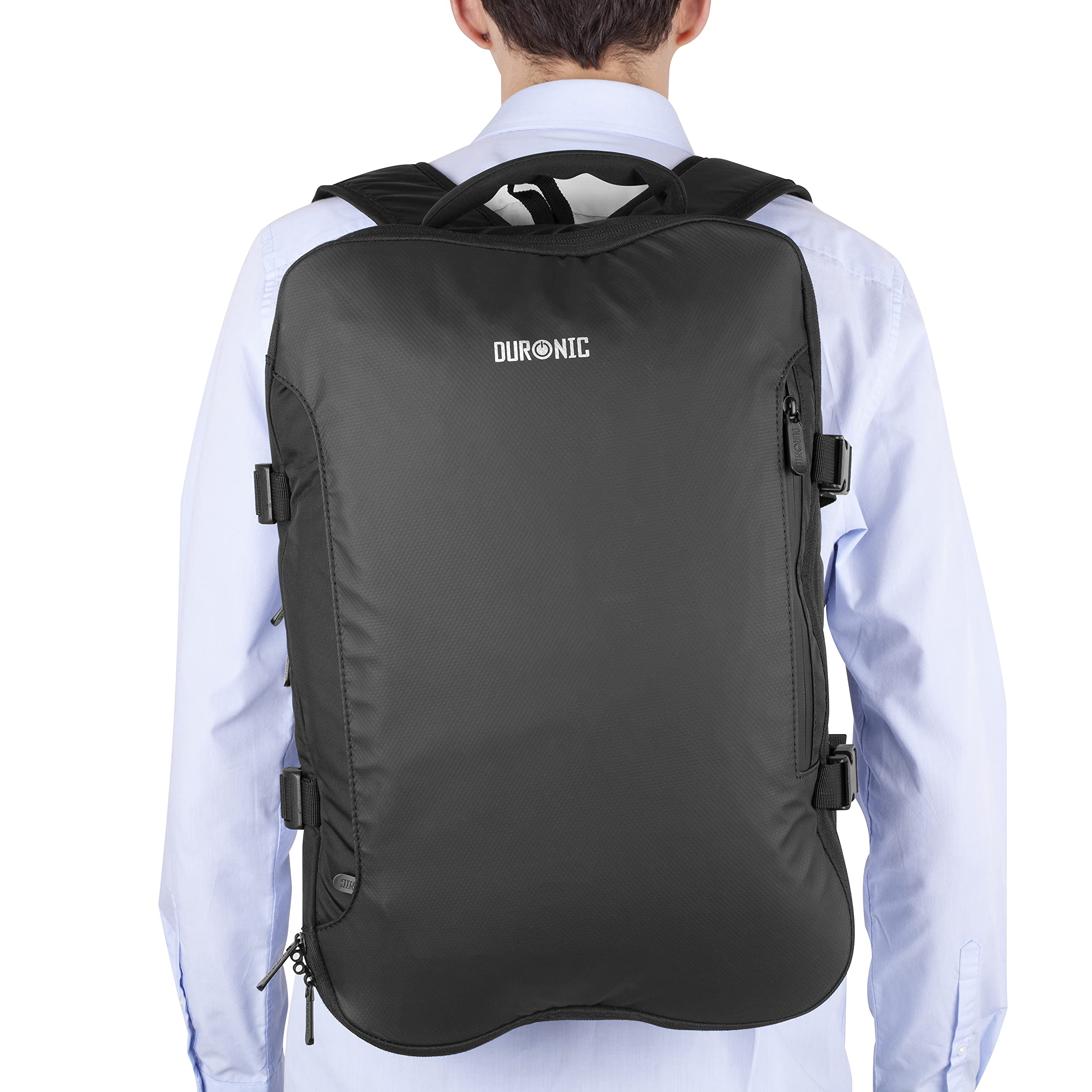 Duronic LB24 Rucksack Laptoptasche für Notebooks bis 15 Zoll | Wasserabweisender Schulrucksack mit Zubehörfach | Schutzhülle für Laptop Netbook Akten | Universal Notebooktasche | Business Reisen