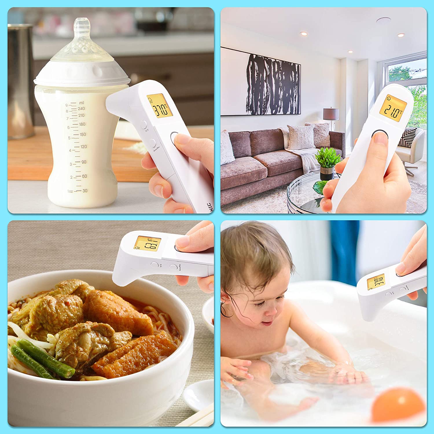 Duronic IRT3W 3 in 1 Infrarot-Thermometer | Strinthermometer kontaktlos | Digitale Fiebermessung | Für Babys, Kinder, Erwachsene und Gegenstände | Einfache Bedienung und genaues Ergebnis