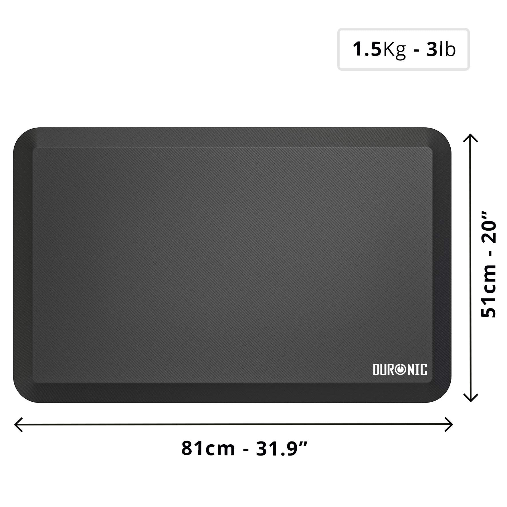 Duronic DM-MAT1 Anti-Ermüdungsmatte | 81 x 51 cm Anti Fatigue Fußmatte | Komfortmatte | Antimüdigkeitsmatte | Arbeitsplatzmatte für Sitz- Steh Schreibtisch | Hausarbeiten | Werkstatt und Büro