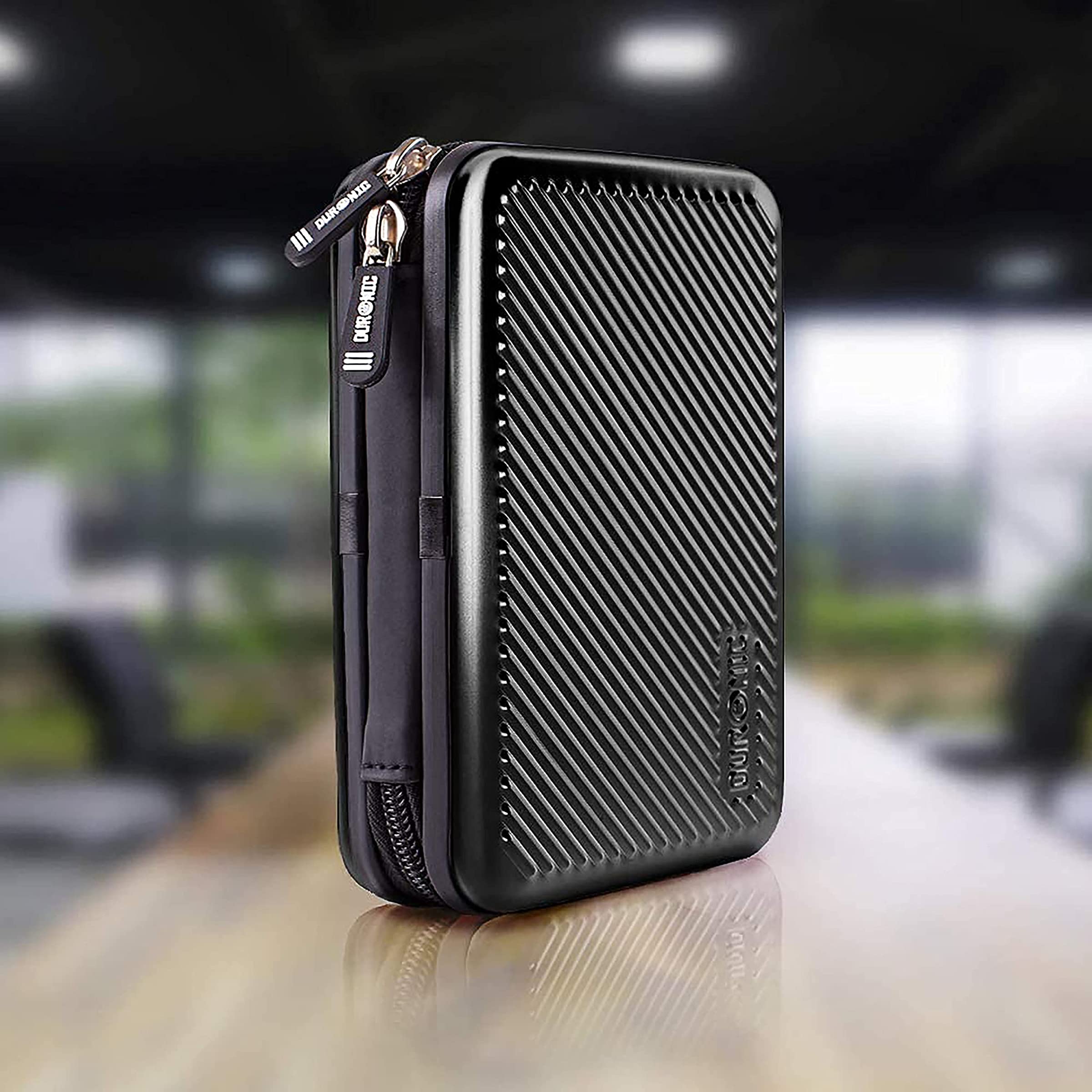 Duronic HDC3 BK Externe Festplatten Schutzhülle Schwarz | Stoßsichere Festplattentasche | 2,5