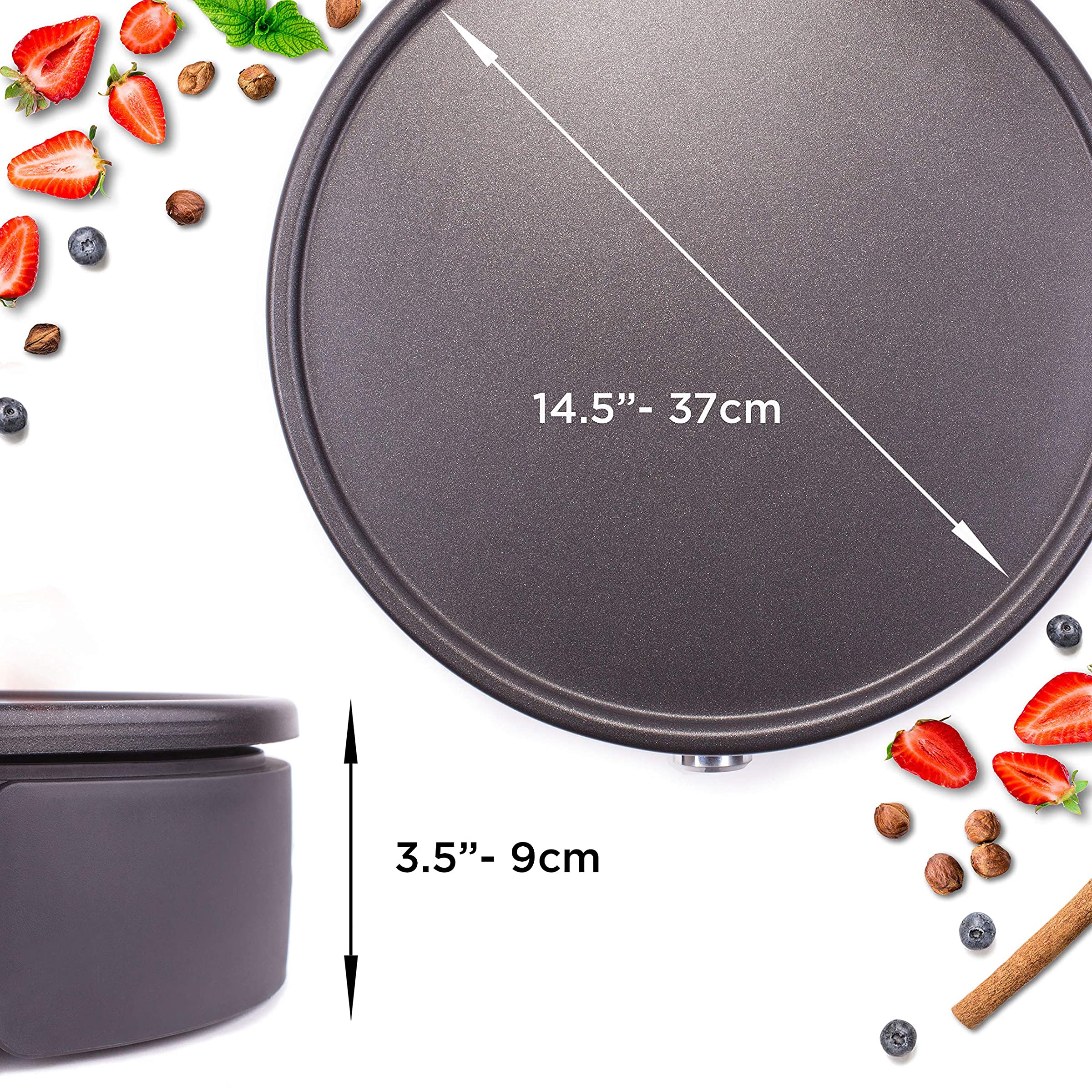 Duronic PM152 Crepesmaker, Crepes-Eisen für 37 cm XXL Crêpes, Tortillas Galettes Burritos Tacos Maker, Fiesta Elektrogrill mit Zubehör, Grillplatte mit stufenloser Temperatureinstellung, 1500 W