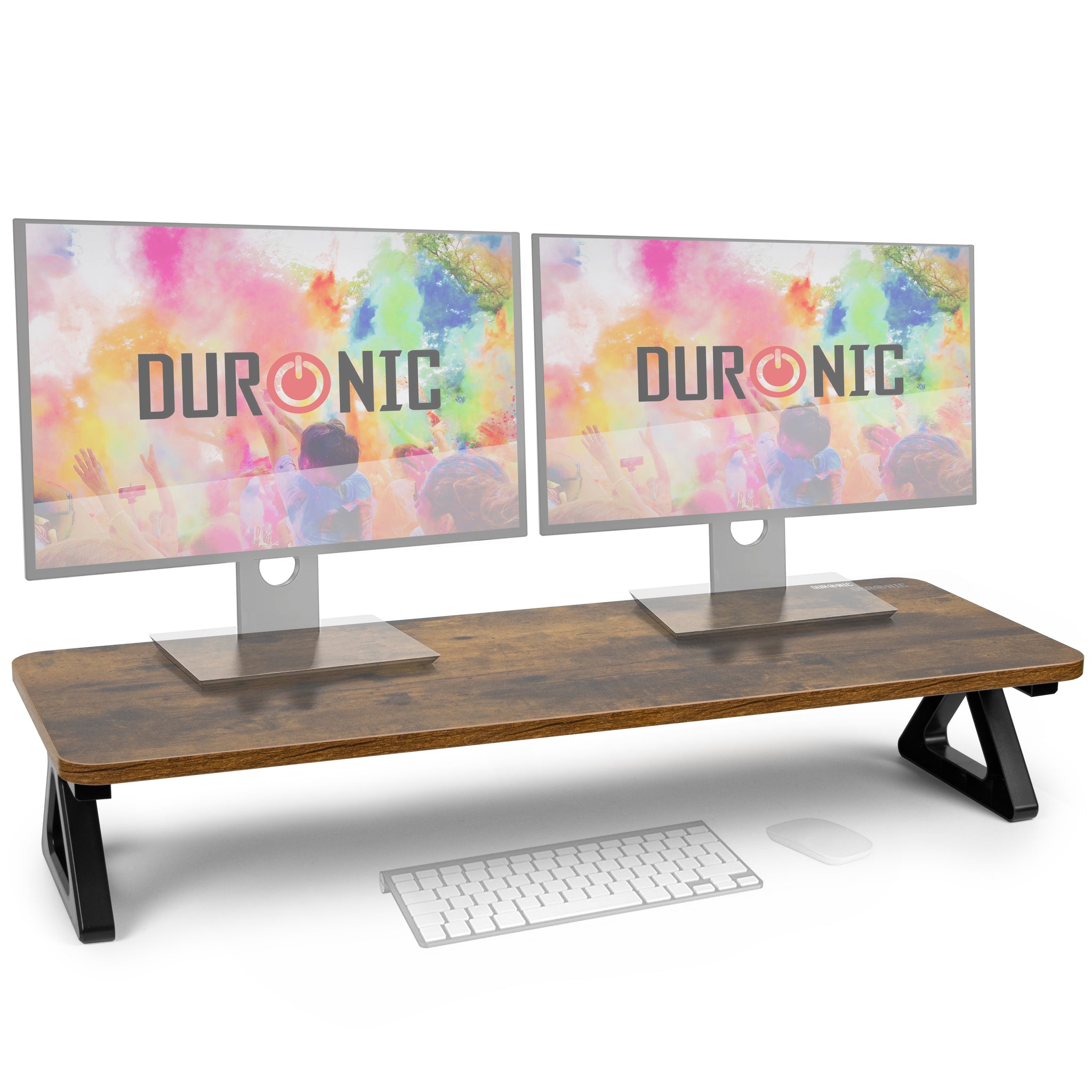 Duronic DM06-2 AO Monitorständer | 82 x 30 cm Fläche | Bis 10kg | 16cm Höhe | Ergonomischer Bildschirmständer Schreibtisch | Schreibtischaufsatz Monitor und Laptop | Bildschirmerhöhung LCD LED OLED TV