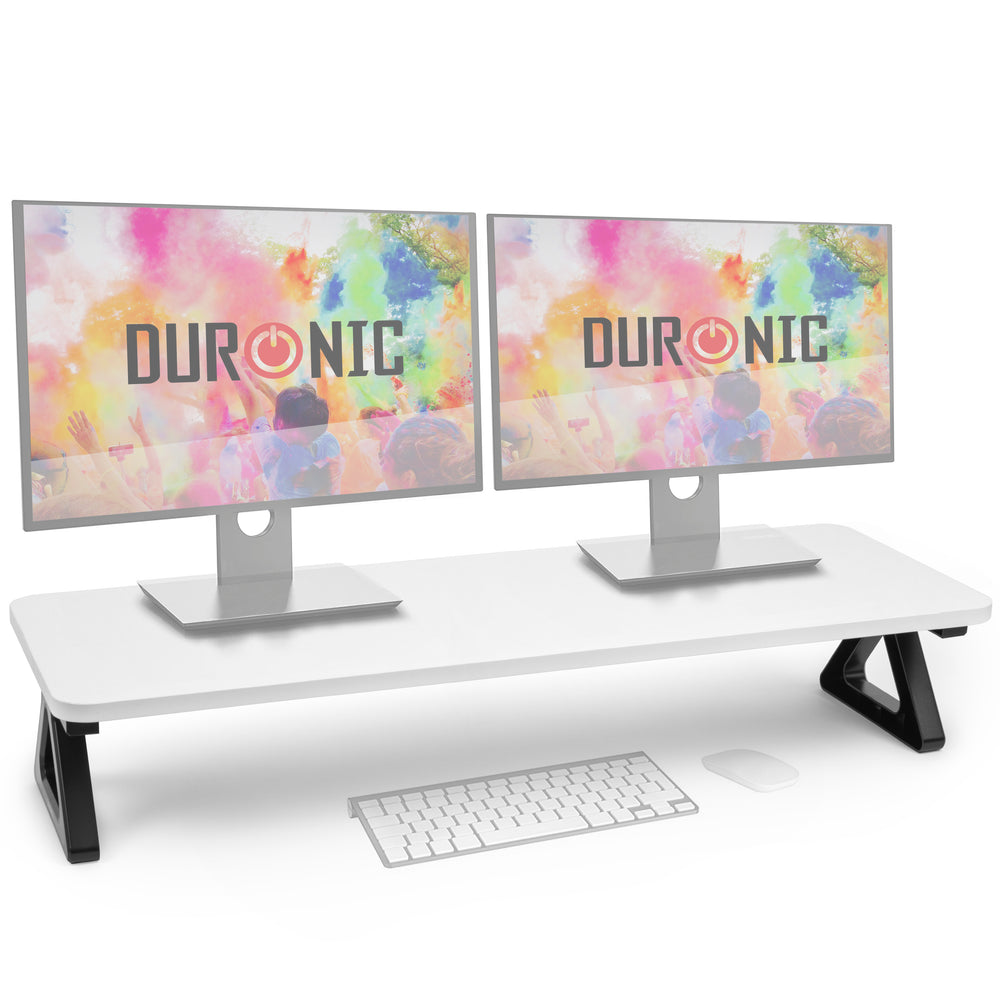 Duronic DM06-2 WE Monitorständer, 82 x 30 cm, Schreibtischaufsatz Erhöhung Bildschirmständer, Dual Monitor Riser Bildschirmerhöhung, 10 kg belastbar