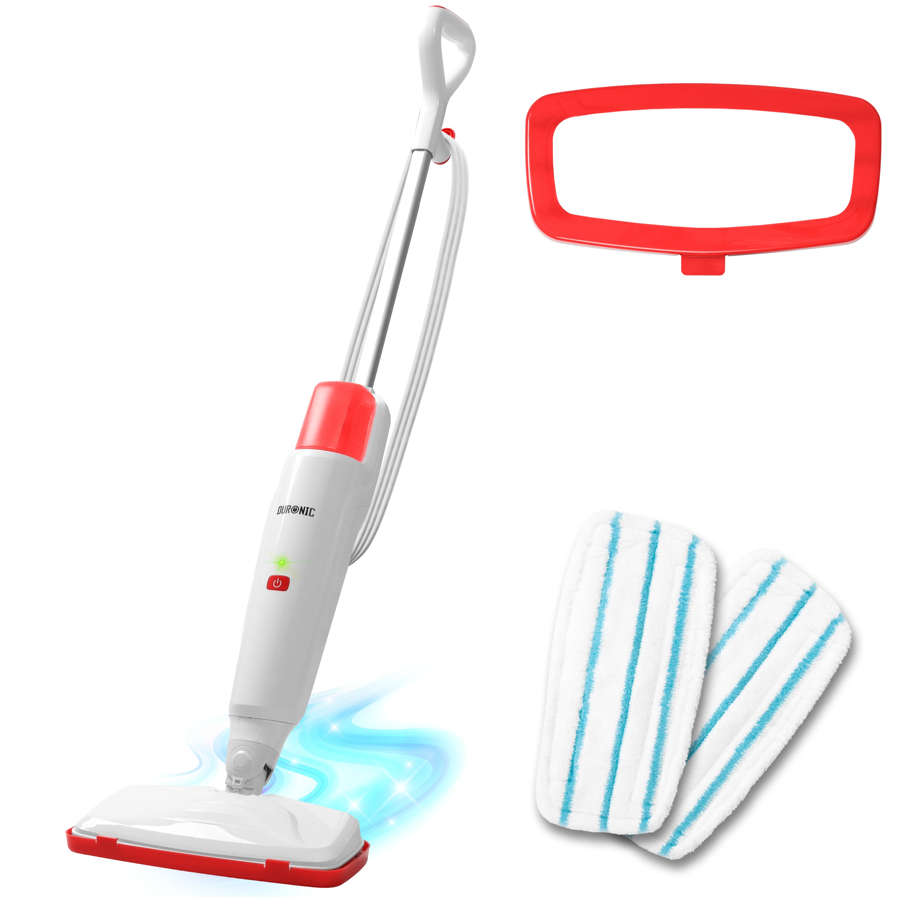 Duronic STM15 WE Dampfreiniger, Dampfmopp mit 500 ml Wassertank, Dampfmop für Böden, Dampf Bodenreiniger mit 7m langem Kabel, Steam Mop Dampfbesen