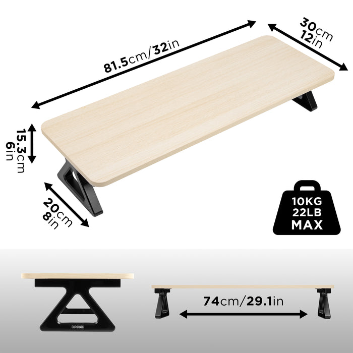 Duronic DM06-2 NL Monitorständer, 82 x 30 cm, Schreibtischaufsatz Erhöhung Bildschirmständer, Dual Monitor Riser Bildschirmerhöhung, 10 kg belastbar