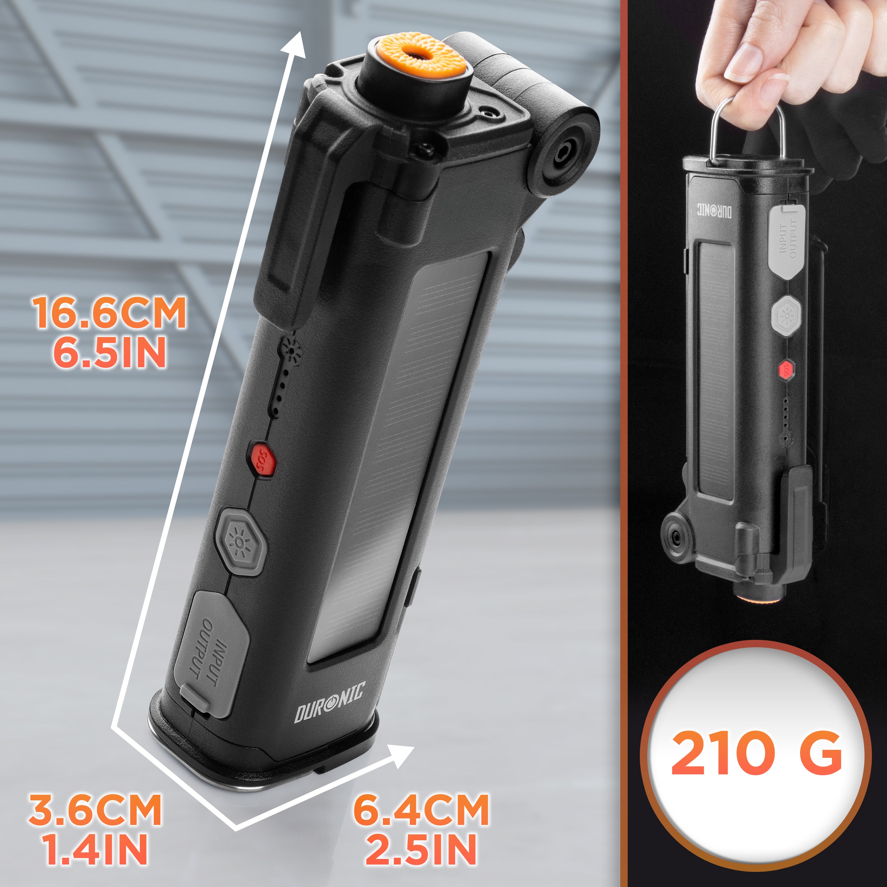 Duronic CT51 Rettungswerkzeug Auto, 6-in-1 Notfall Ausrüstung, Gurtschneider, Nothammer, Taschenlampe und Licht, Alarmton, Powerbank mit Solar und USB