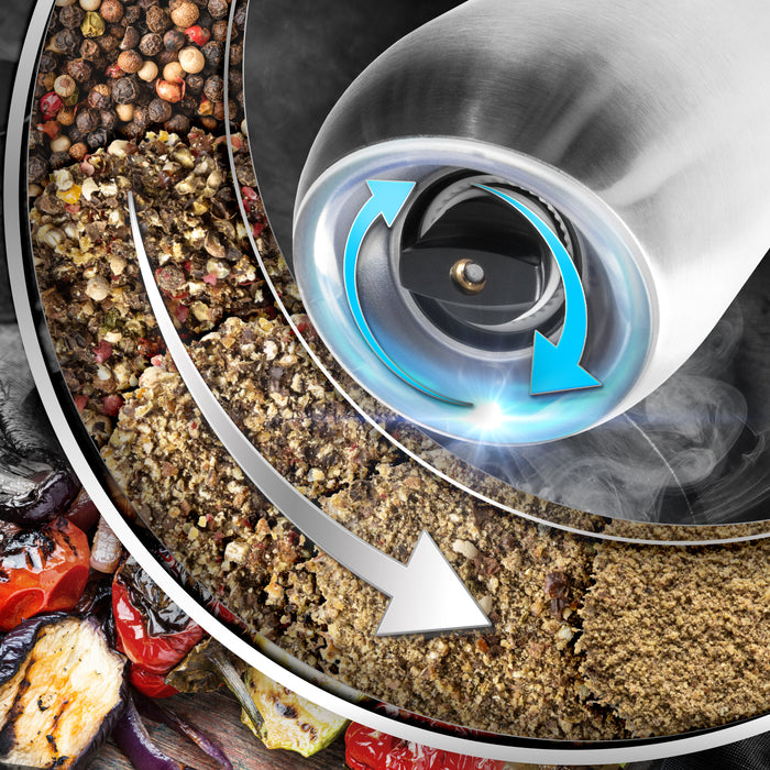 Duronic EMB1 Salz- und Pfeffermühle, elektrischer Salzstreuer, Salz- oder Pfefferstreuer, automatische Gewürzmühle, Salzmühle für Meersalz