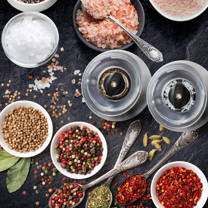 Duronic EMB2 Salz- und Pfeffermühlenset, Salzstreuer elektrisch, Salz- oder Pfefferstreuer, automatische Gewürzmühle, Salzmühle für Meersalz