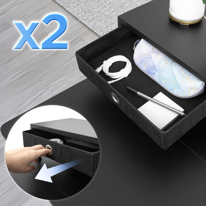 Duronic DD1 BK Schreibtisch, Schreibtischplatte mit Schubladen, Tischplatte 120 x 60 x 1,9 cm, Schreibtisch mit Monitorerhöhung, Ideal für höhenverstellbare Workstation, Sitz-Steh-Schreibtisch