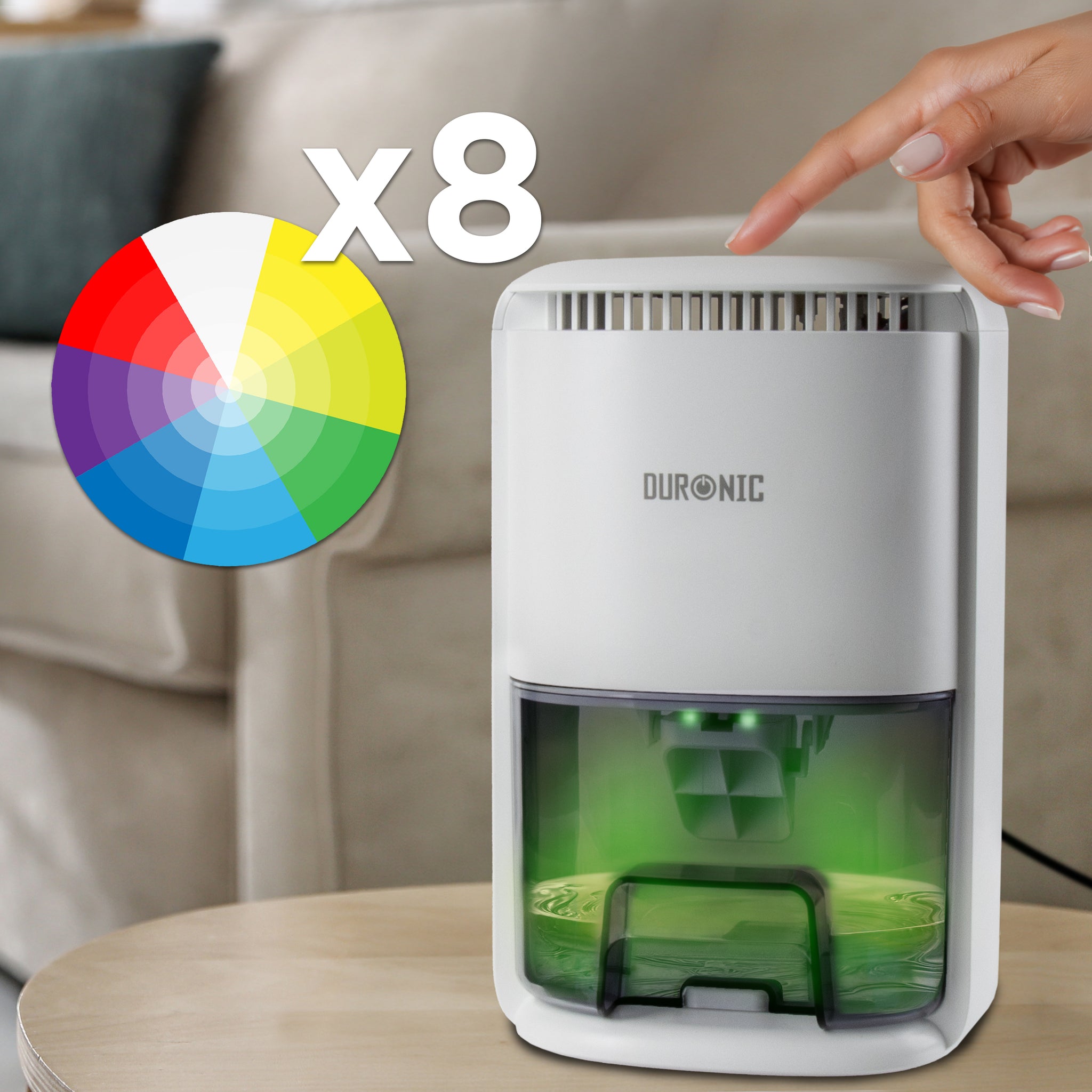 Duronic DH07 WE Luftentfeuchter, elektrischer Lufttrockner gegen Schimmelbildung, 32dB leiser Betrieb und großem Wassertank, Dehumidifier für 10qm