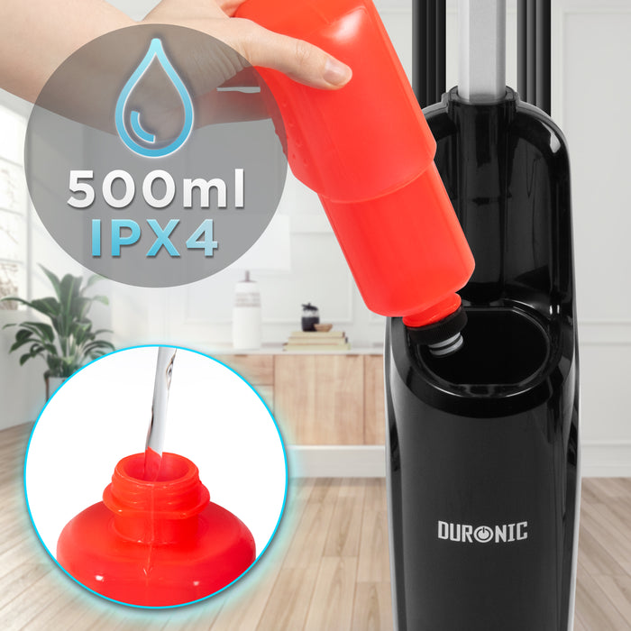 Duronic STM15 BK Dampfreiniger, Dampfmopp mit 500 ml Wassertank, Dampfmop für Böden, Dampf Bodenreiniger mit 7m langem Kabel, Steam Mop Dampfbesen
