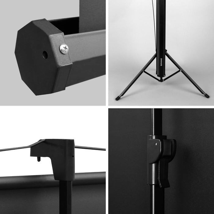 Duronic TPS75 16:9 Leinwand, 75" Stativleinwand, Stativ Beamerleinwand mit 166 x 93 cm Fläche, Heimkino mit 4K Full HD 3D, Projektorleinwand für Schule und Büro, Präsentationsleinwand
