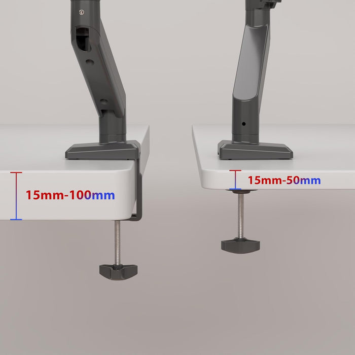 Duronic DM6A1 Monitorhalterung mit Gasfeder, Monitorarm schwenkbar neigbar drehbar für 32 Zoll QHD Curved Gaming Monitore, VESA 75/100, Tischhalterung