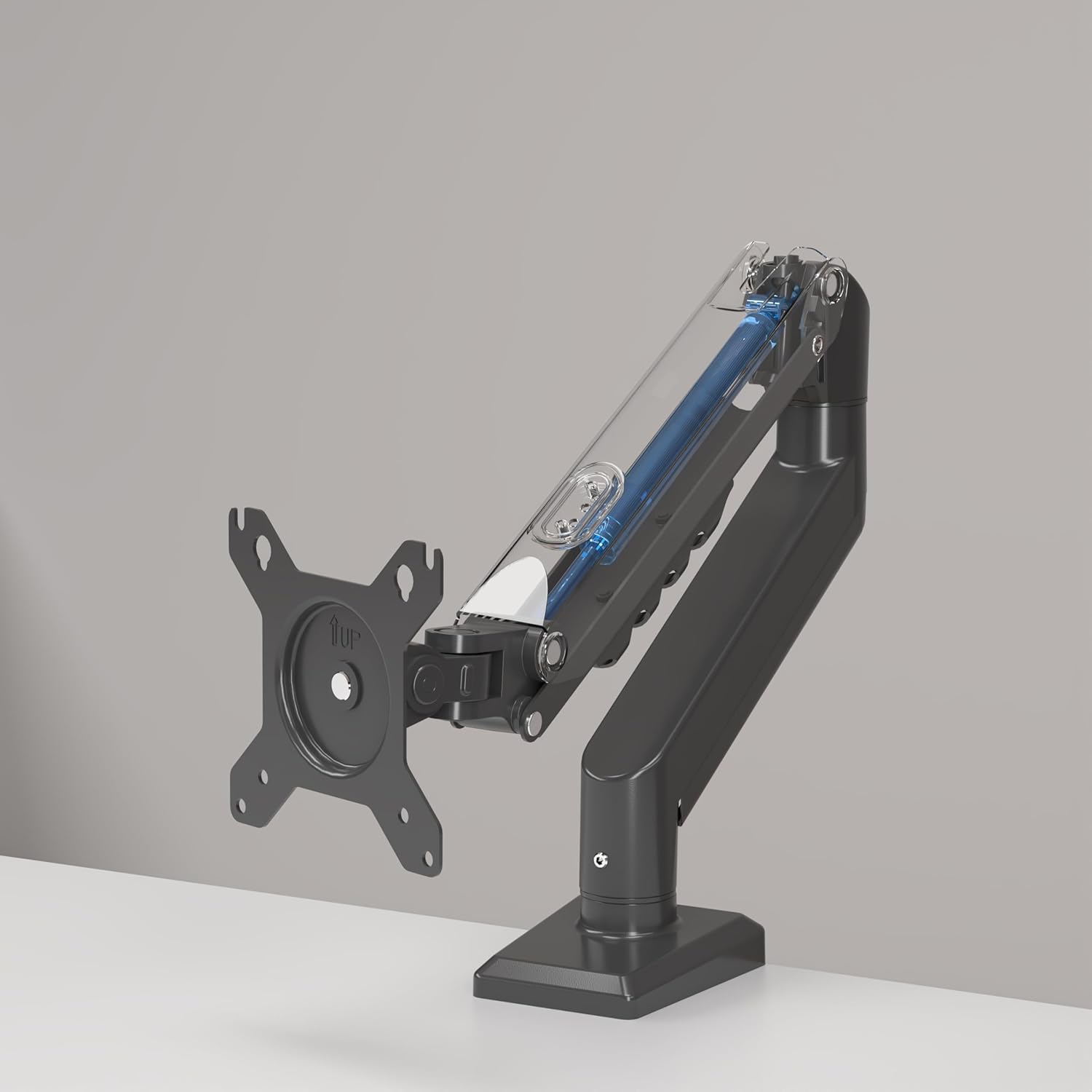 Duronic DM6A1 Monitorhalterung mit Gasfeder, Monitorarm schwenkbar neigbar drehbar für 32 Zoll QHD Curved Gaming Monitore, VESA 75/100, Tischhalterung