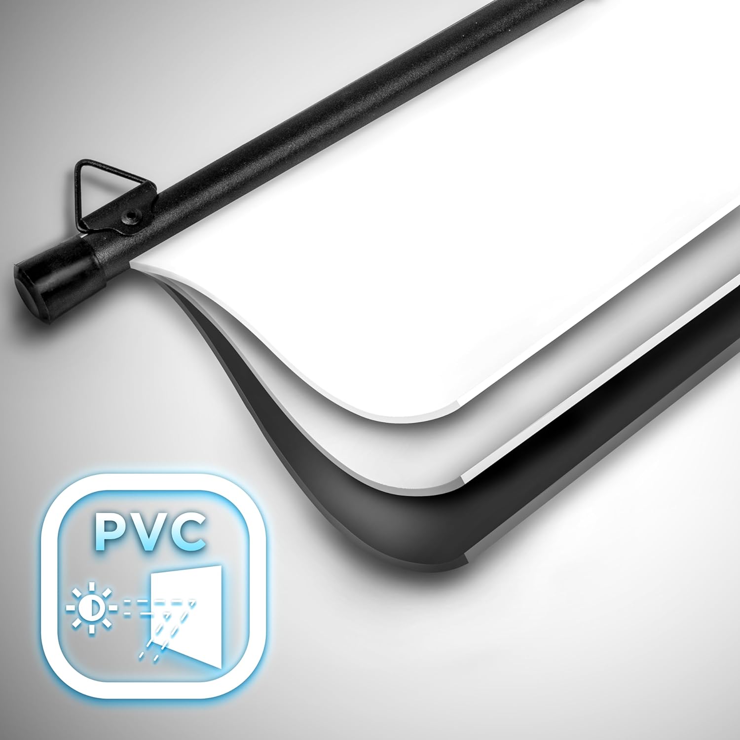 Duronic BPS70 16:9 Projektorleinwand, Beamerleinwand 70 Zoll, Heimkino mit 4K Full HD 3D, Rolloleinwand 1.0 Gain, Beamer Leinwand für Wandmontage, Filmnacht, Videoleinwand für Büro Schulen