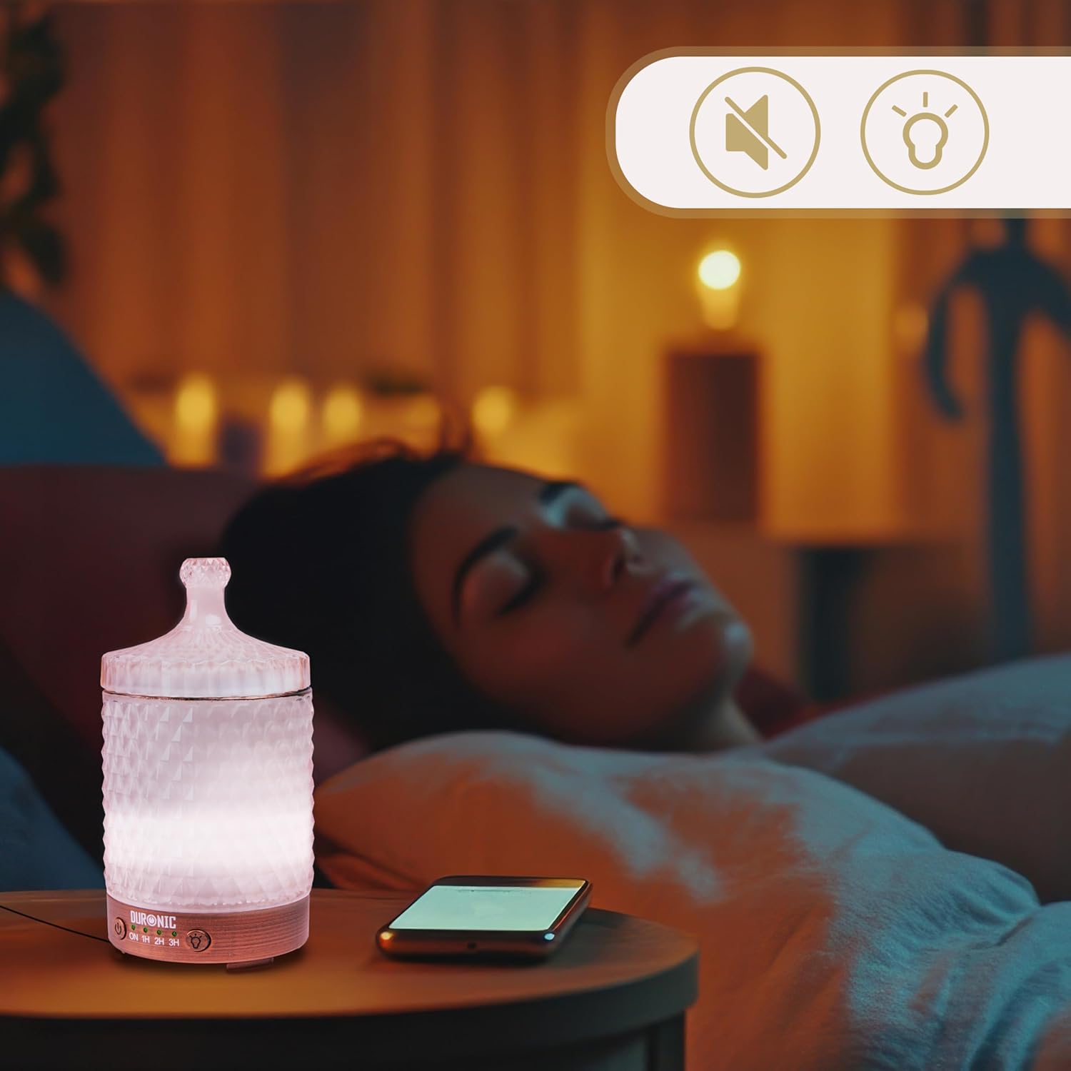 Duronic AD32 Aroma Diffuser, Diffuser mit 100 ml Wassertank, Diffusor für ätherische Öle, Raumduft als Lufterfrischer, Duftsprüher für Duftöl