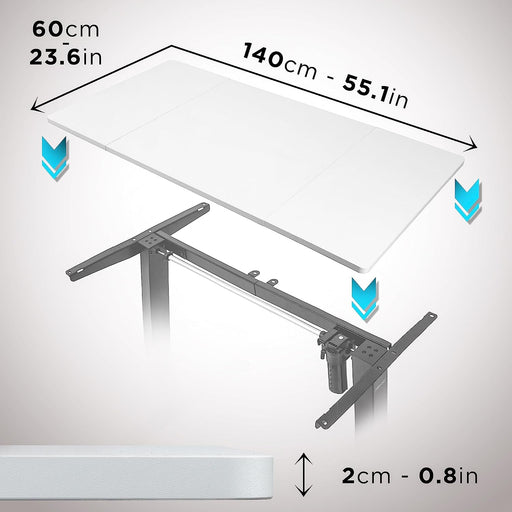 Duronic TT140 WE Tischplatte | Schreibtischplatte 140 x 60 x 1,9 cm | Table Top für individuellen Tisch | Ideal für höhenverstellbare Workstation | Sitz-Steh Schreibtisch für Home-Office und Büro