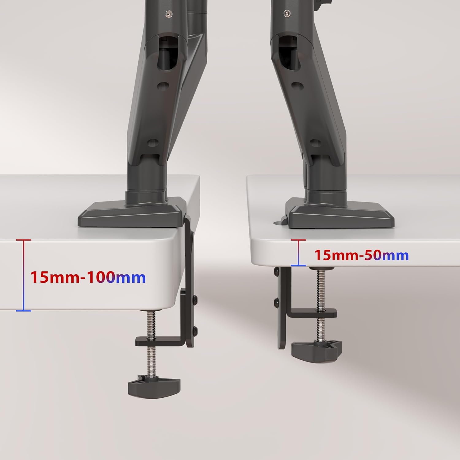 Duronic DM6A2 Dual Monitorhalterung mit Gasfeder, Monitorarme schwenkbar neigbar drehbar für Zwei 32 Zoll Gaming Monitore, VESA 75/100, Tischhalterung