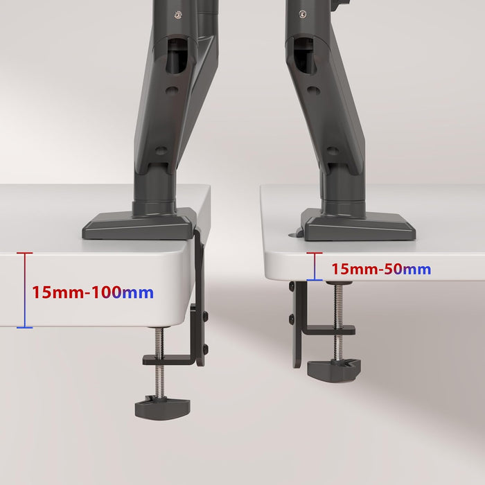 Duronic DM6AL1 Dual Monitorhalterung mit Gasfeder, Monitorarme schwenkbar neigbar drehbar für 32 Zoll Monitor und Laptop, VESA 75/100, Tischhalterung