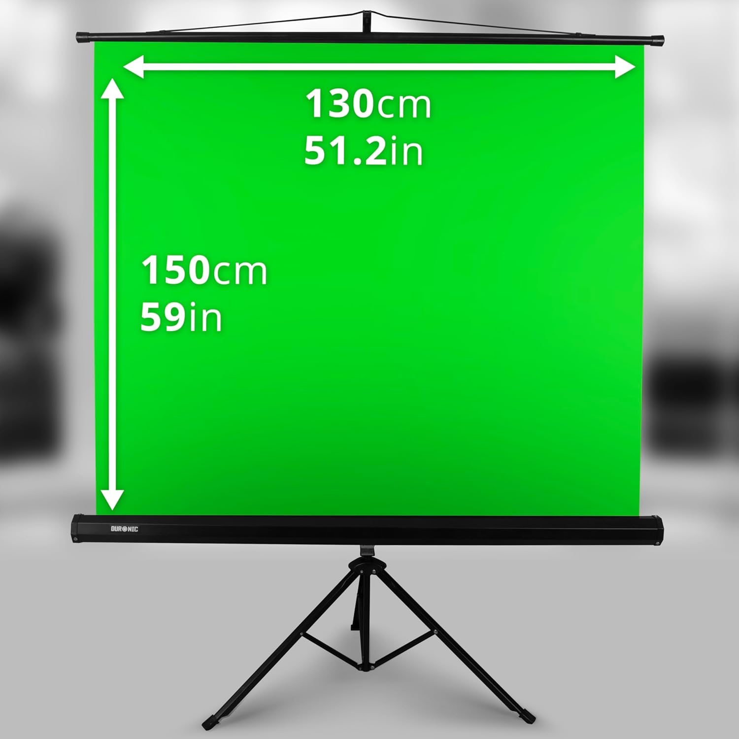 Duronic TPS13 GN Green Screen | 130 x 150 cm Chroma-Key-Panel | Faltenfreie Leinwand für Streaming, Videokonferenz und Fotostudio | Grüner Greenscreen ideal für Schreibtisch Hintergrund bei Streamer