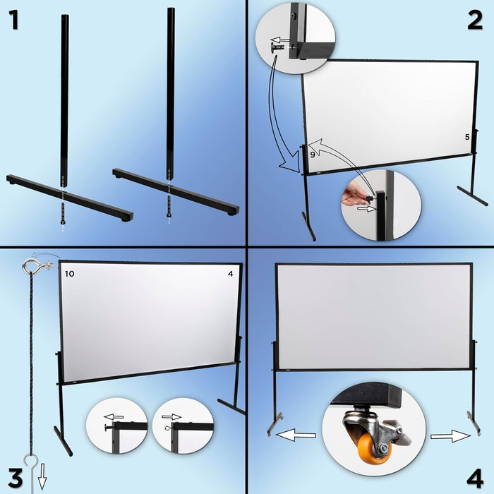 Duronic SFPS Parts SFPS Beamerleinwand Zubehörset, Stativhaken, Schrauben, Seil und Tragetasche für vielseitige und mobile Nutzung