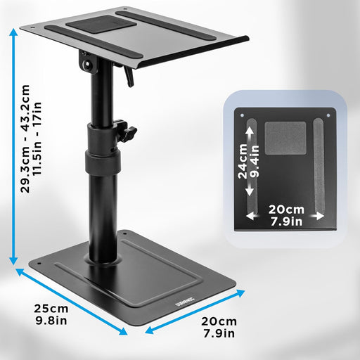 Duronic SPS20 Lautsprecherständer | 1 Universelle Boxen Tischhalterung | Höhenverstellbar, Drehbar, Neigbar | Boxenständer für Satellitenlautsprecher | Heimkino, Recording Studio | HiFi Monitor Stativ