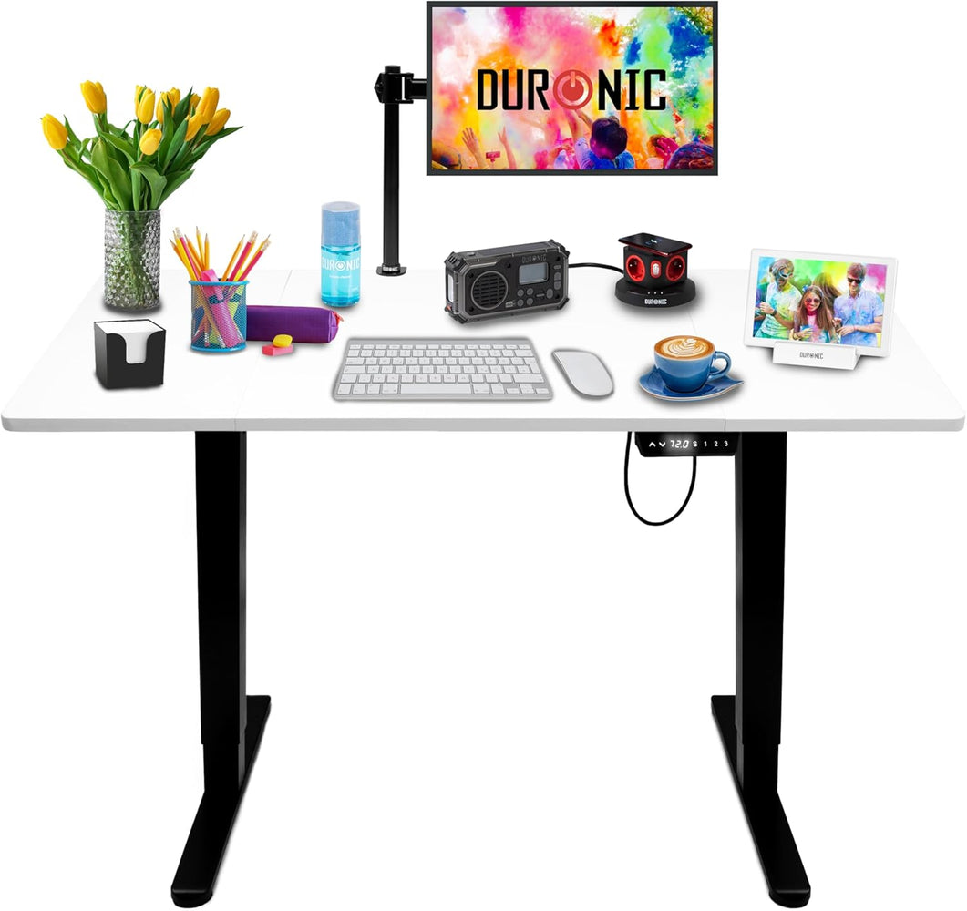 CD120 BW Höhenverstellbarer Schreibtisch, Computertisch für Büro, Gaming und Streaming, elektrischer Schreibtisch mit USB Port, 120 x 60 cm Sitz-Steh-Schreibtisch, Höhenverstellbar von 72 bis 118 cm