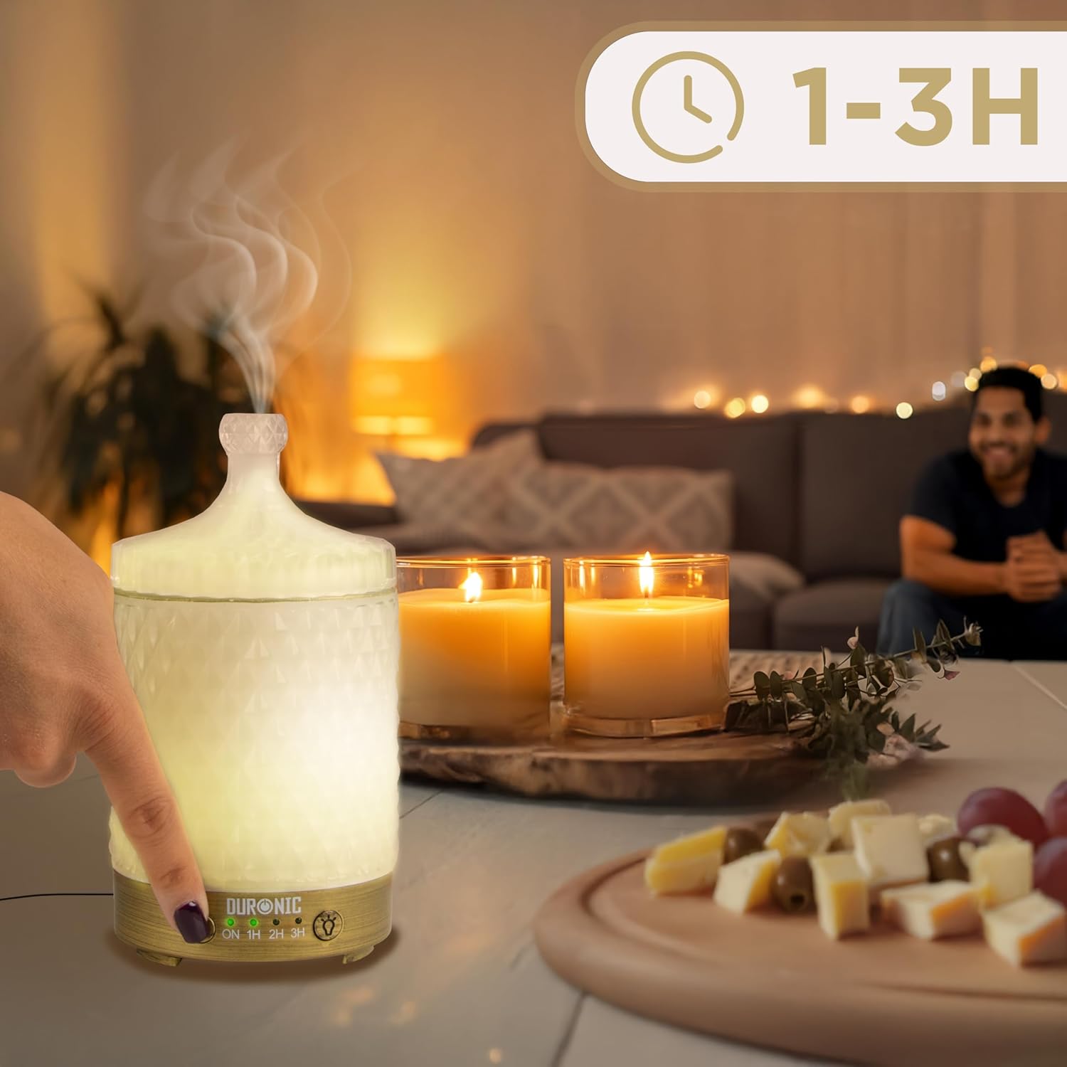 Duronic AD31 Aroma Diffuser, Diffuser mit 100 ml Wassertank, Diffusor für ätherische Öle, Raumduft als Lufterfrischer, Duftsprüher für Duftöl