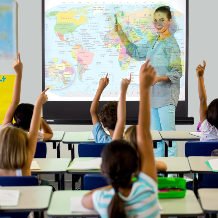 Duronic TPS75 16:9 Leinwand, 75" Stativleinwand, Stativ Beamerleinwand mit 166 x 93 cm Fläche, Heimkino mit 4K Full HD 3D, Projektorleinwand für Schule und Büro, Präsentationsleinwand