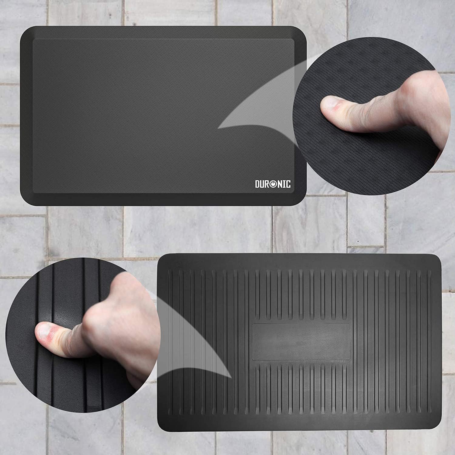 Duronic DM-MAT2 Anti-Ermüdungsmatte | 71 x 43 cm Anti Fatigue Fußmatte | Komfortmatte | Antimüdigkeitsmatte | Arbeitsplatzmatte für Sitz- Steh Schreibtisch | Hausarbeiten | Werkstatt und Büro