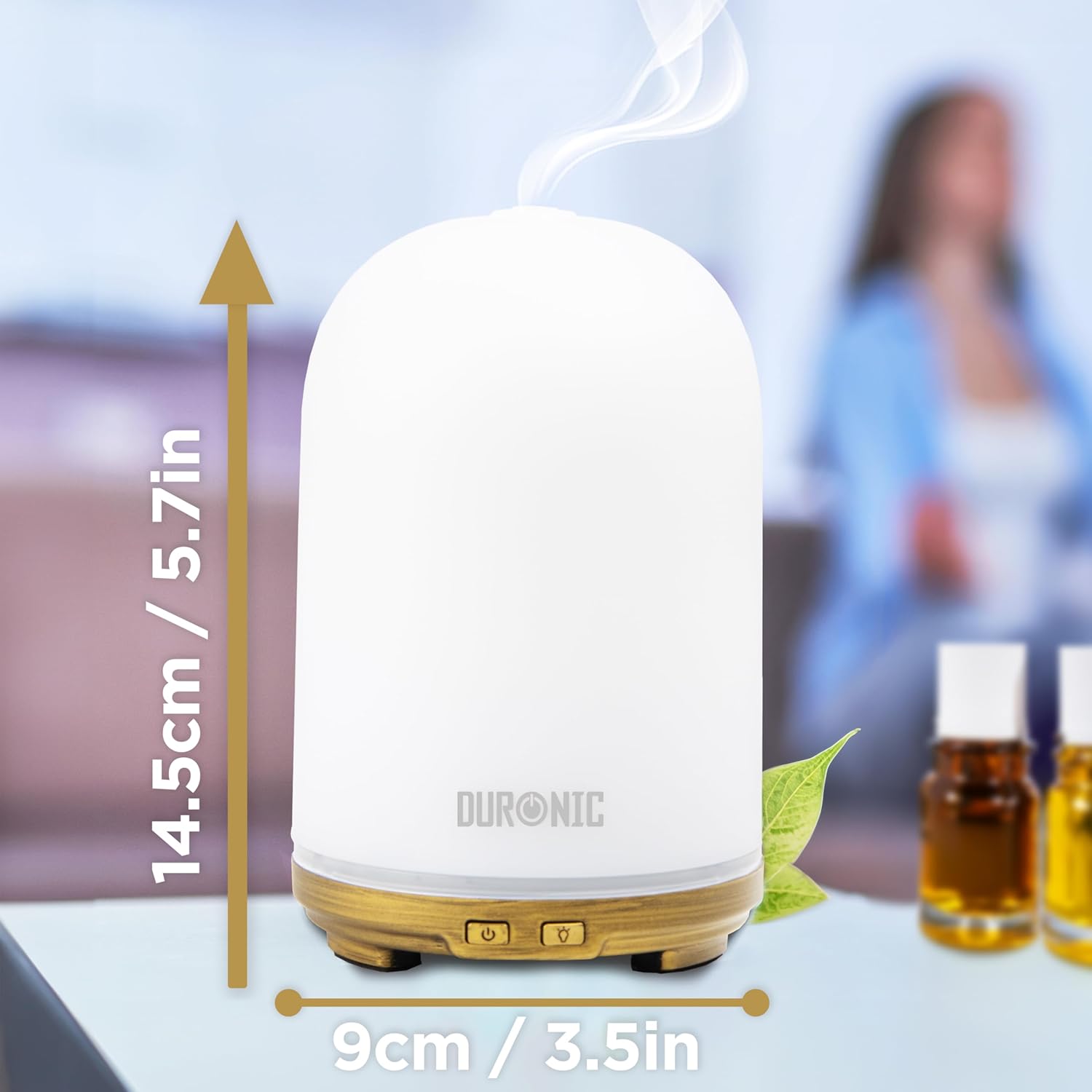 Duronic AD11 Aroma Diffuser, Diffuser mit 100 ml Wassertank, Diffusor für ätherische Öle, Raumduft als Lufterfrischer, Duftsprüher für Duftöl