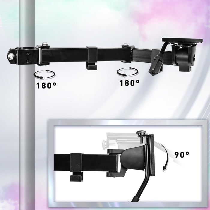 Duronic SMDM10 Monitorarm | Mikorfon-, Kamera-, Licht- und Monitorständer | 5-in-1 Stativ und Halterung für Social-Media Influencer | Laptops bis 17 Zoll | Display bis 27 Zoll | Streamer Setup